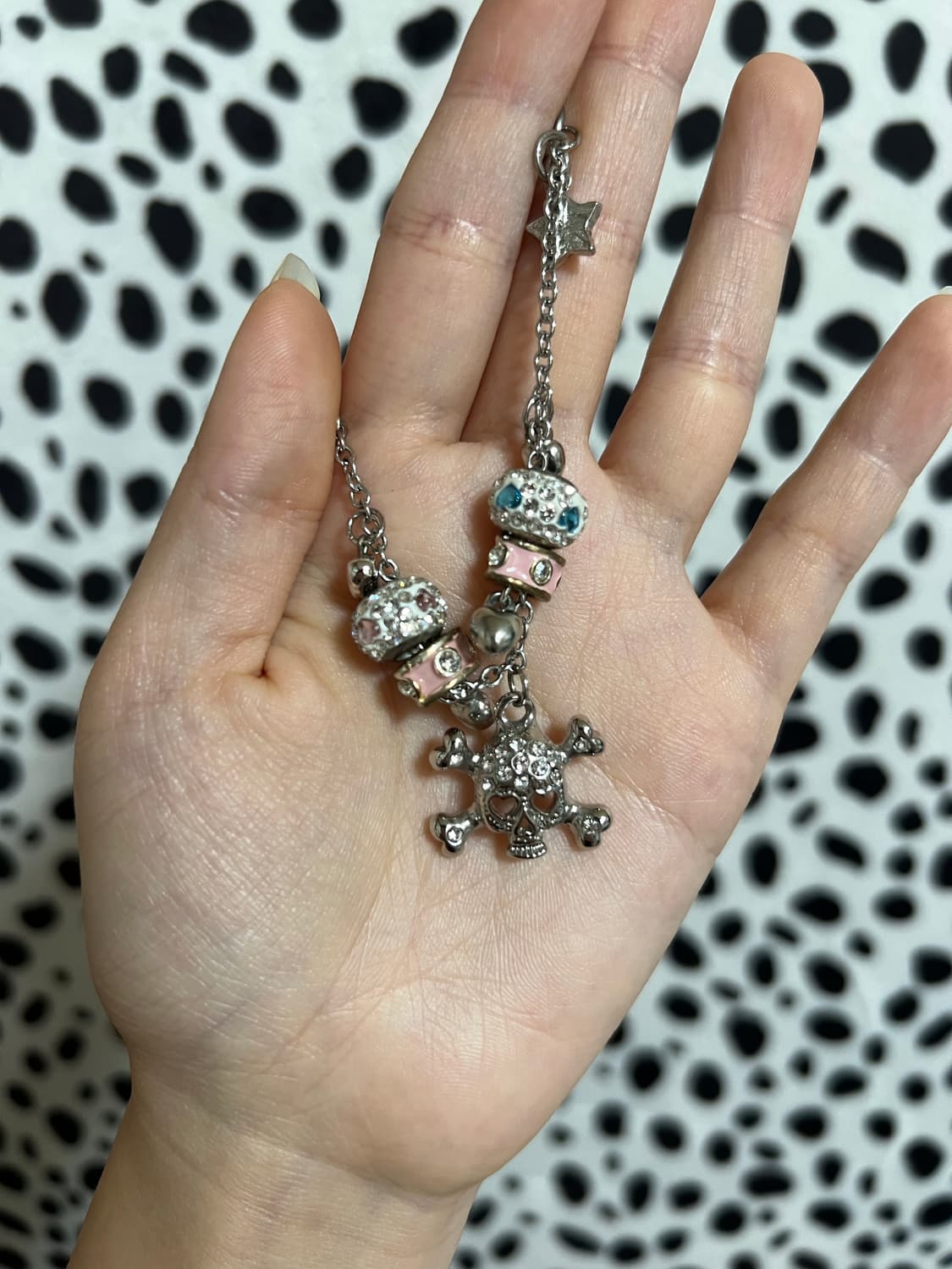 갸루 펑크 y2k 빈티지 체인 볼드 큐빅 챰 팔찌 상품이미지8