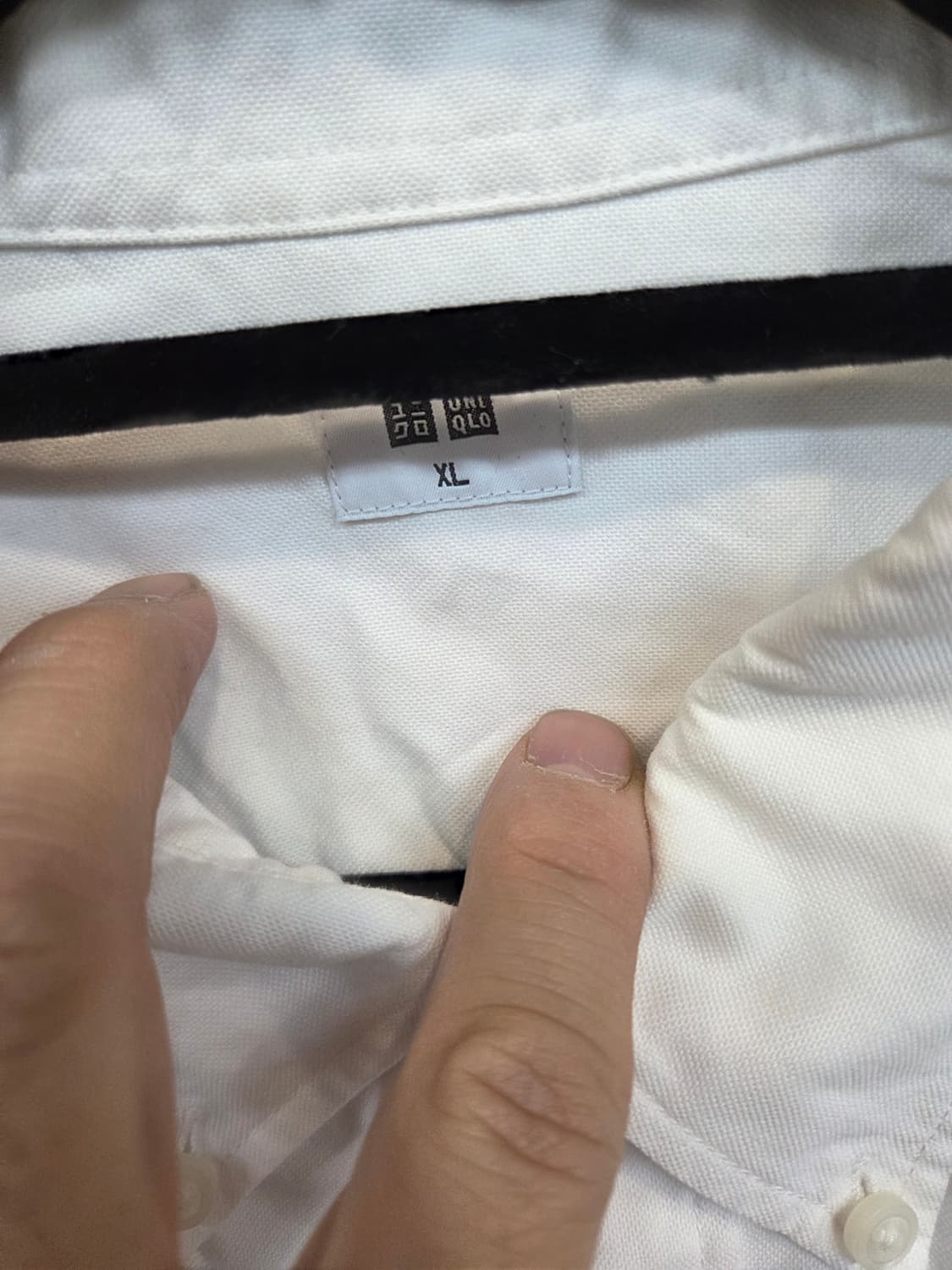 유니클로 옥스포드 셔츠긴팔 화이트 xl 상품이미지3