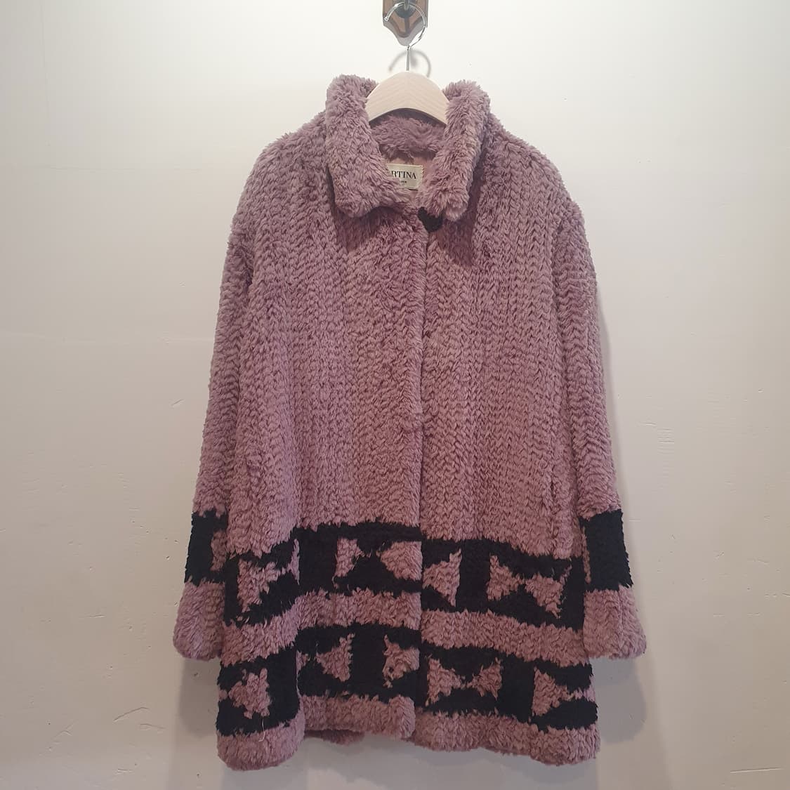 뮤트 퍼플 리얼 래빗퍼 자켓 코트 상품이미지1