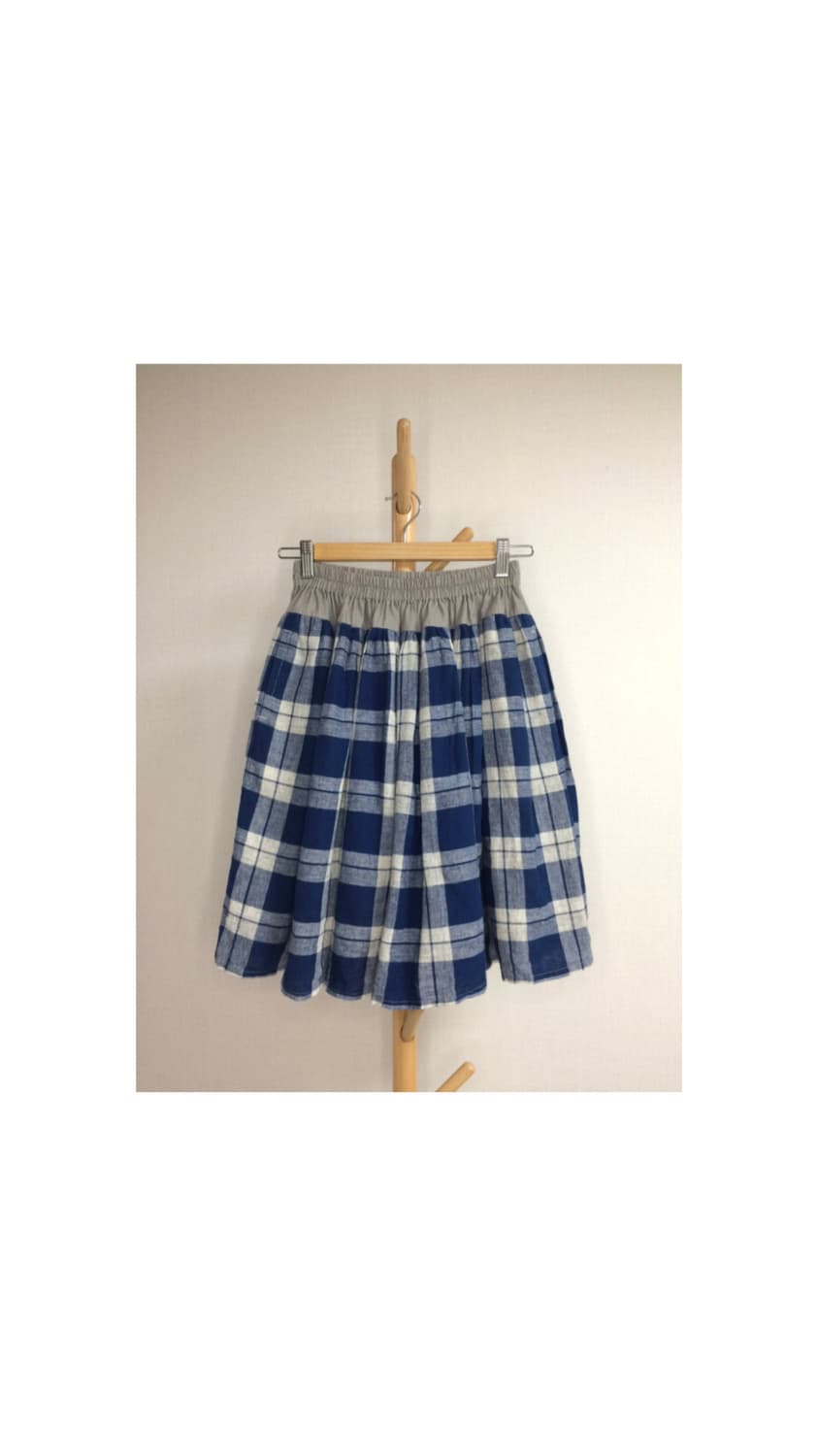 Beams boy 빔즈보이 웨어 블루 체크 스커트 상품이미지1