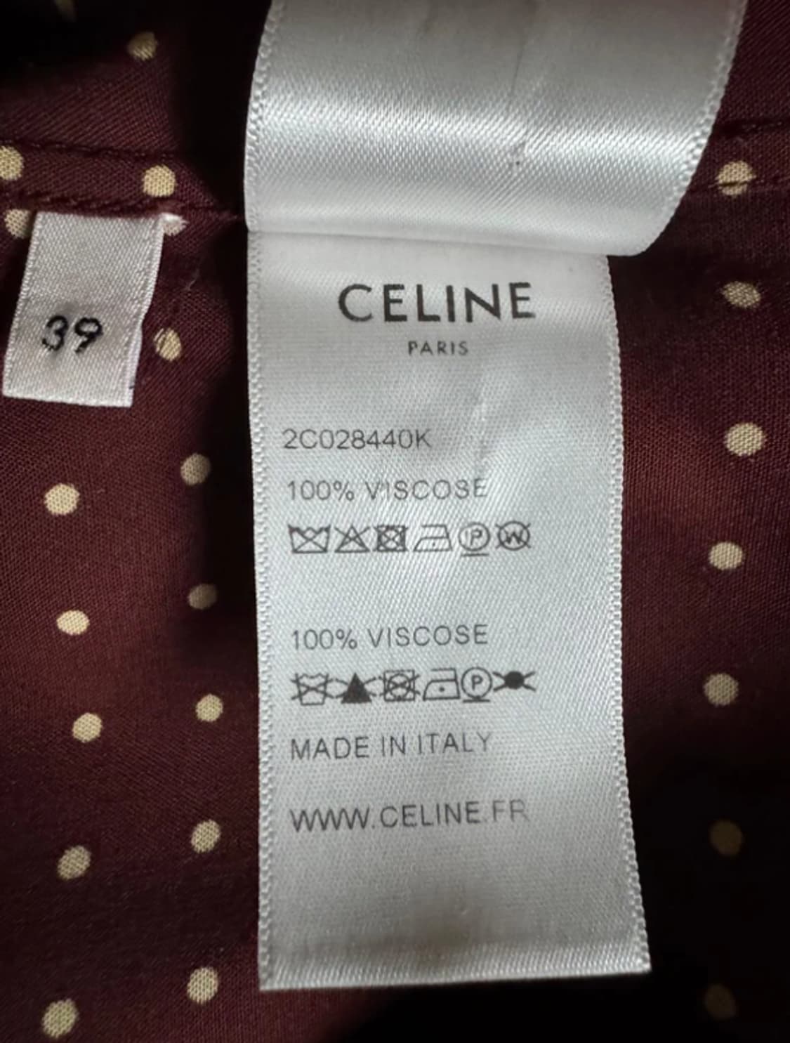 셀린느 버건디 도트 셔츠 상품이미지4