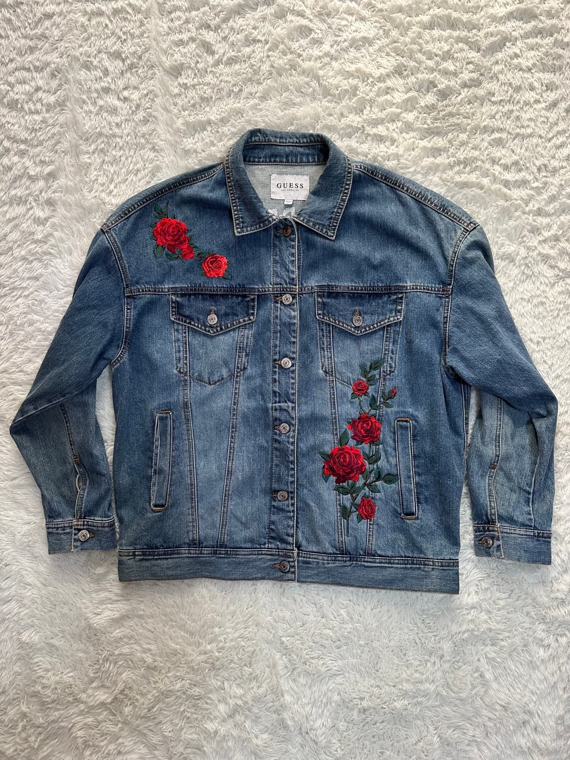 Guess 장미 자수 데님 자켓 S 상품이미지1