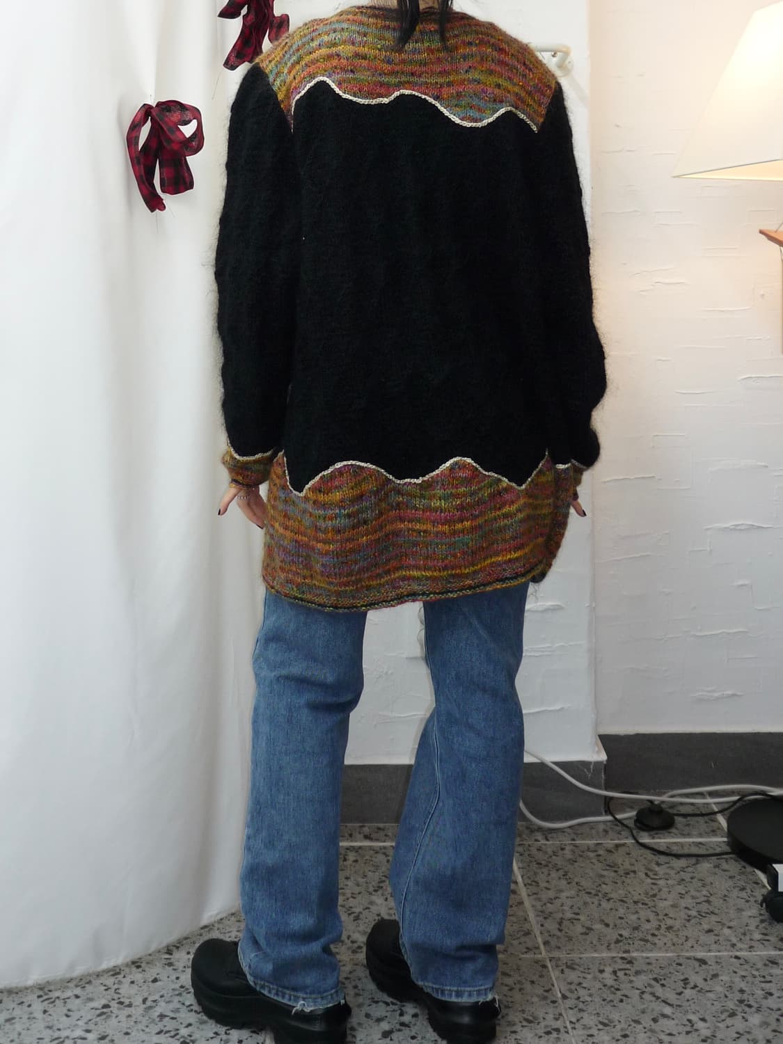 color wave overfit knit cardigan 상품이미지3