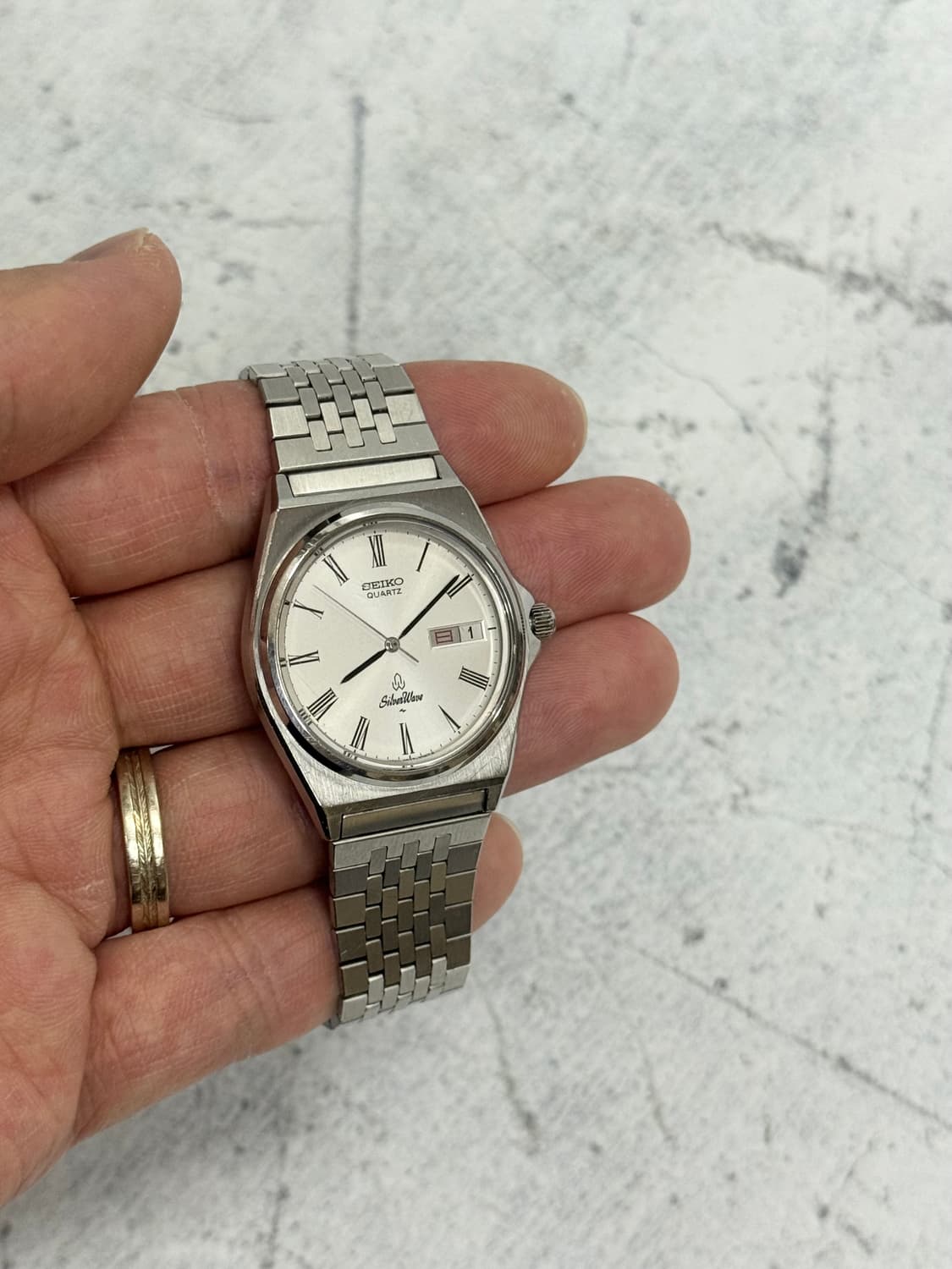 90s 빈티지 세이코 실버웨이브 로마인덱스 쿼츠 상품이미지8