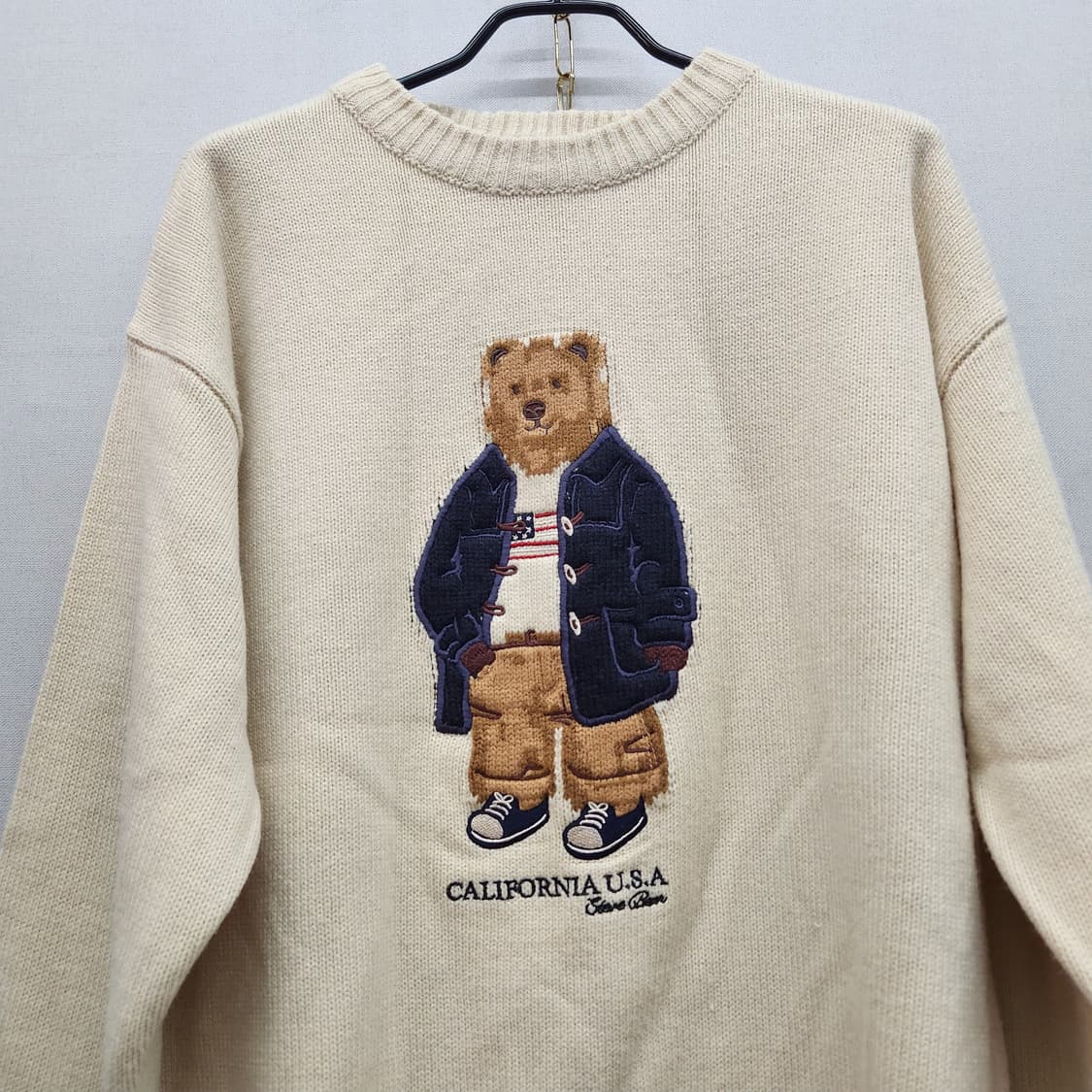 후아유 20주년 베어 자수 니트 M(L) 남여공용 상품이미지2