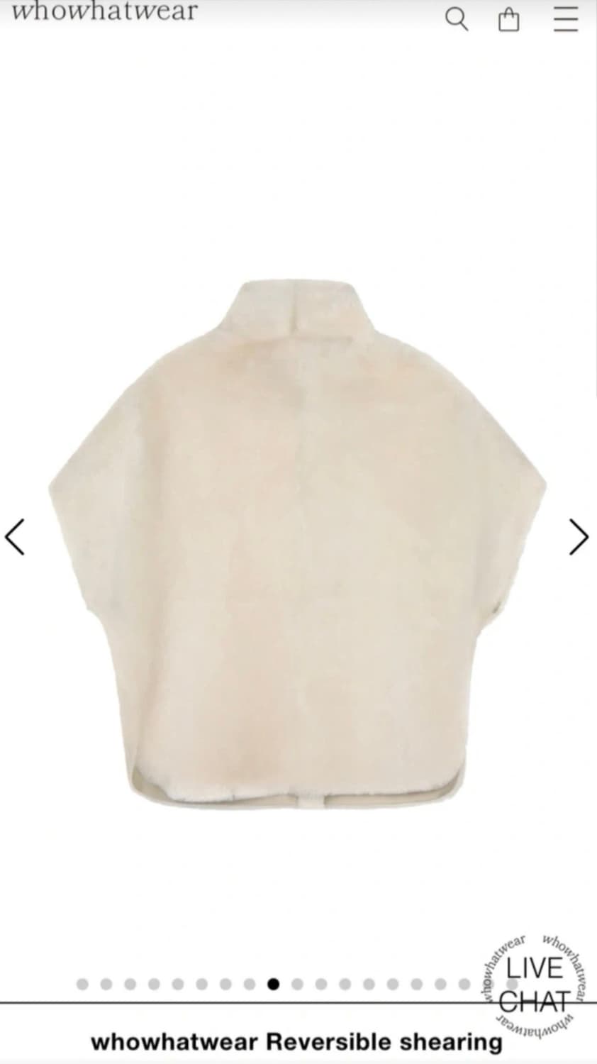 Whowhatwere. 라꼰 메리노울 시어링 케이프 상품이미지5