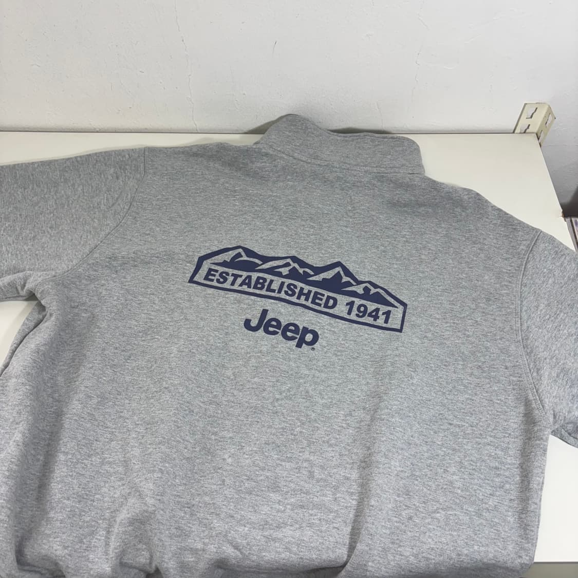 XL 지프 JEEP 그레이 오버핏 반집업맨투맨 상품이미지3