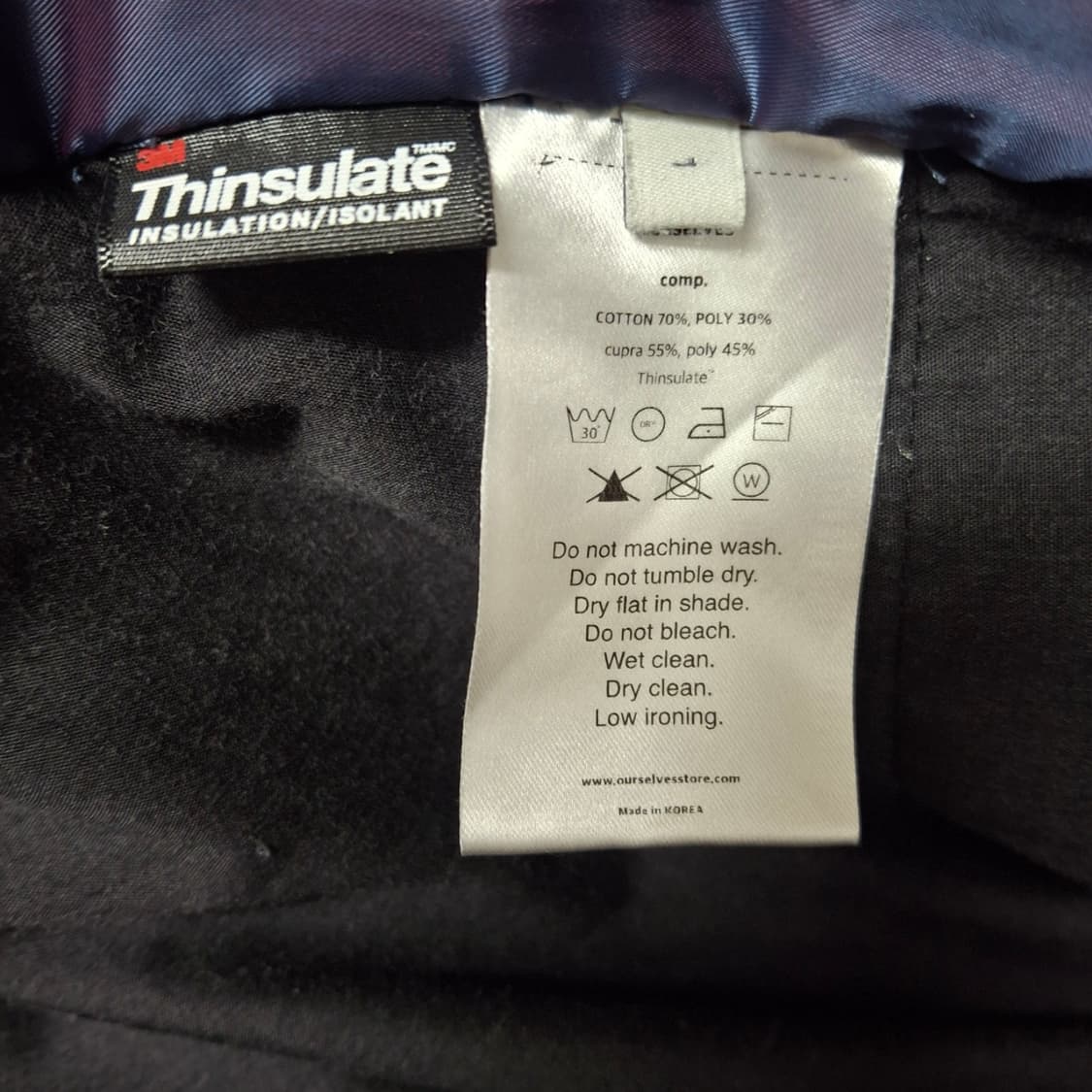 [1] 아워셀브스 인슐레이션 개버딘 더플 코트 블랙 ourselves 상품이미지8