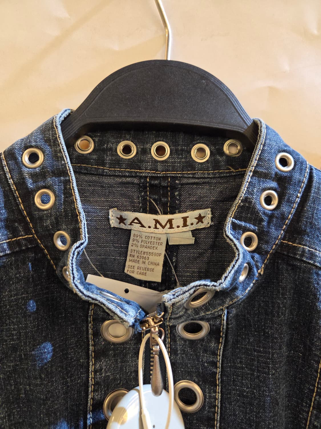 VINTAGE Y2K 펑크 아일렛 중청자켓💯 상품이미지3