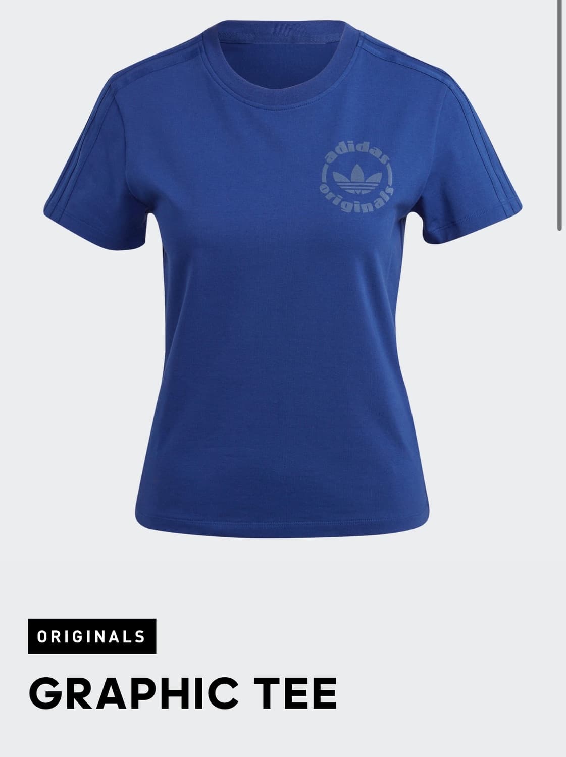 아디다스 오리지널 그래픽 블루 크롭 반팔티 상품이미지1