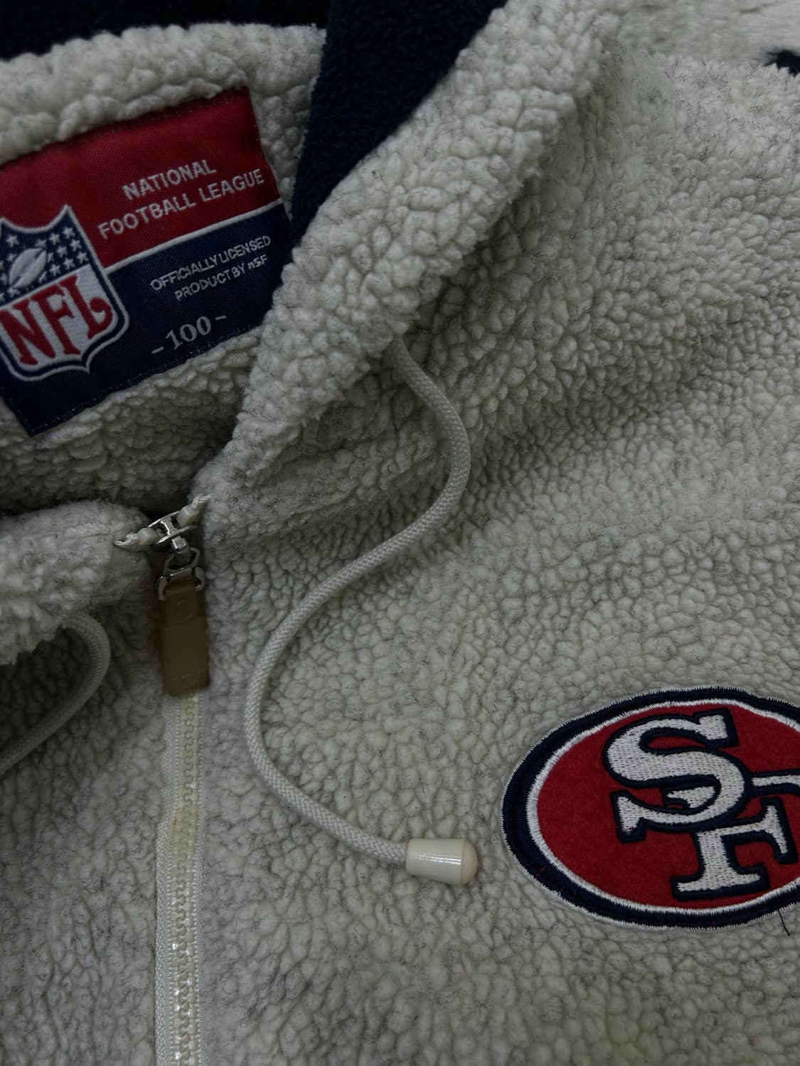 [실측XL]NFL 샌프란시스코 헤비 플리스 후드자켓/아이보리 상품이미지6