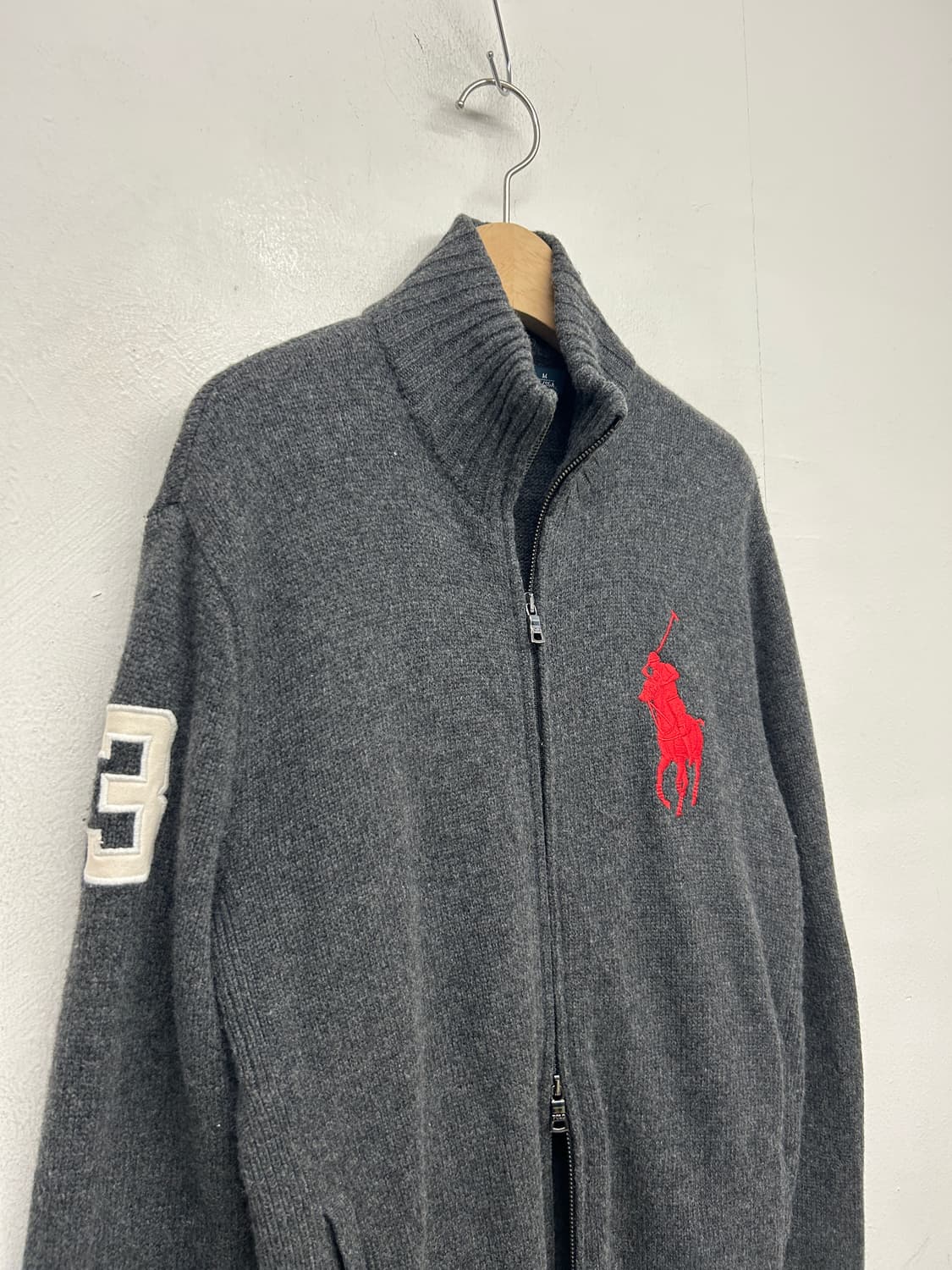 폴로 랄프로렌 그레이 집업 가디건 빅포니 상품이미지3