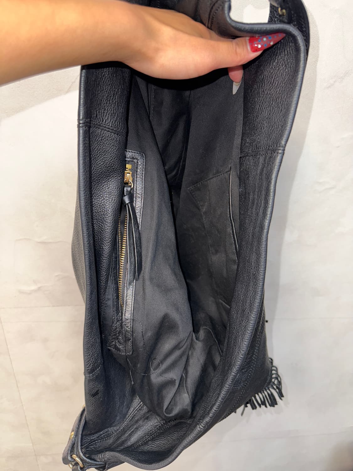 Black western fringe chain buckle bag 상품이미지5