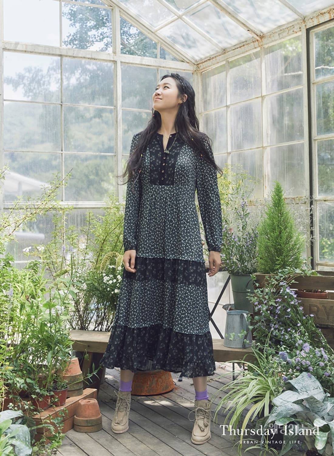 [무료배송]써스데이아일랜드 M 기모 안감 플라워 쉬폰 롱 원피스 상품이미지10