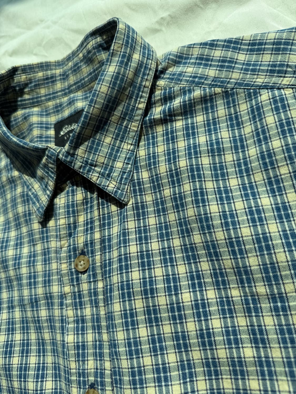 에디바우어 블루 체크 반팔 셔츠 상품이미지2