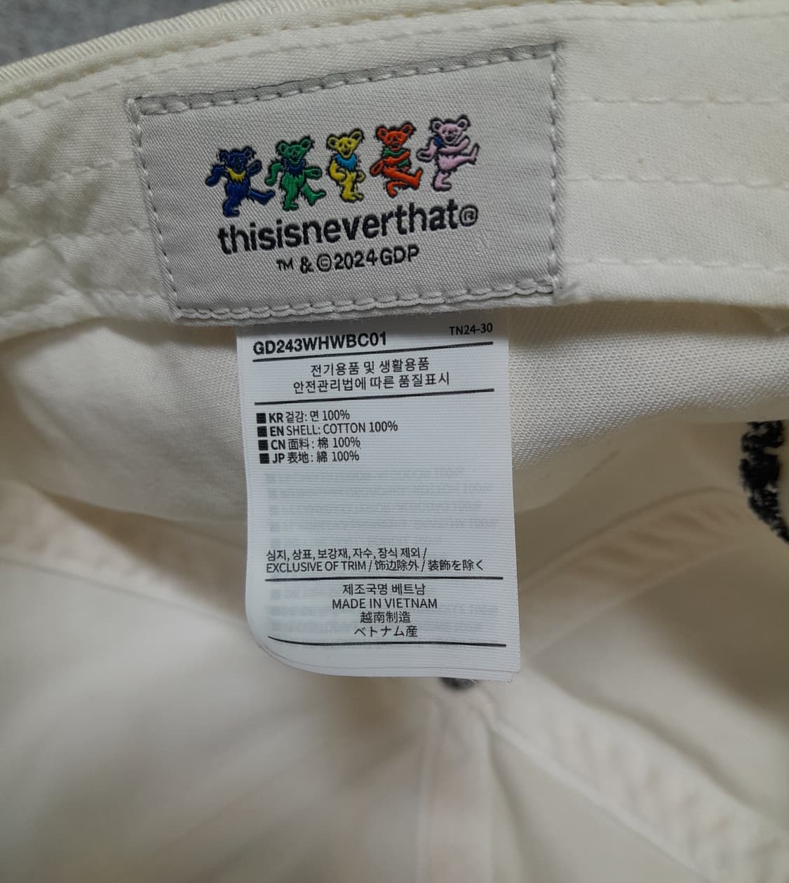 💥디스이즈네버댓 x 그레이트풀데드 볼캡 (아이보리/블랙) 상품이미지8