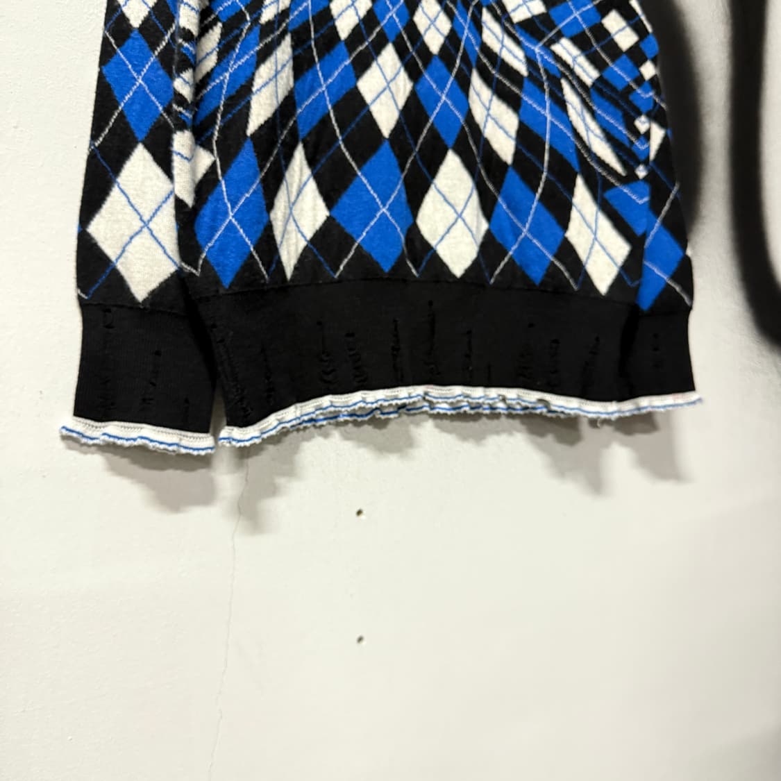 MSGM 백화점판 아가일 풀 패턴 그런지 울 혼방 니트 상품이미지4