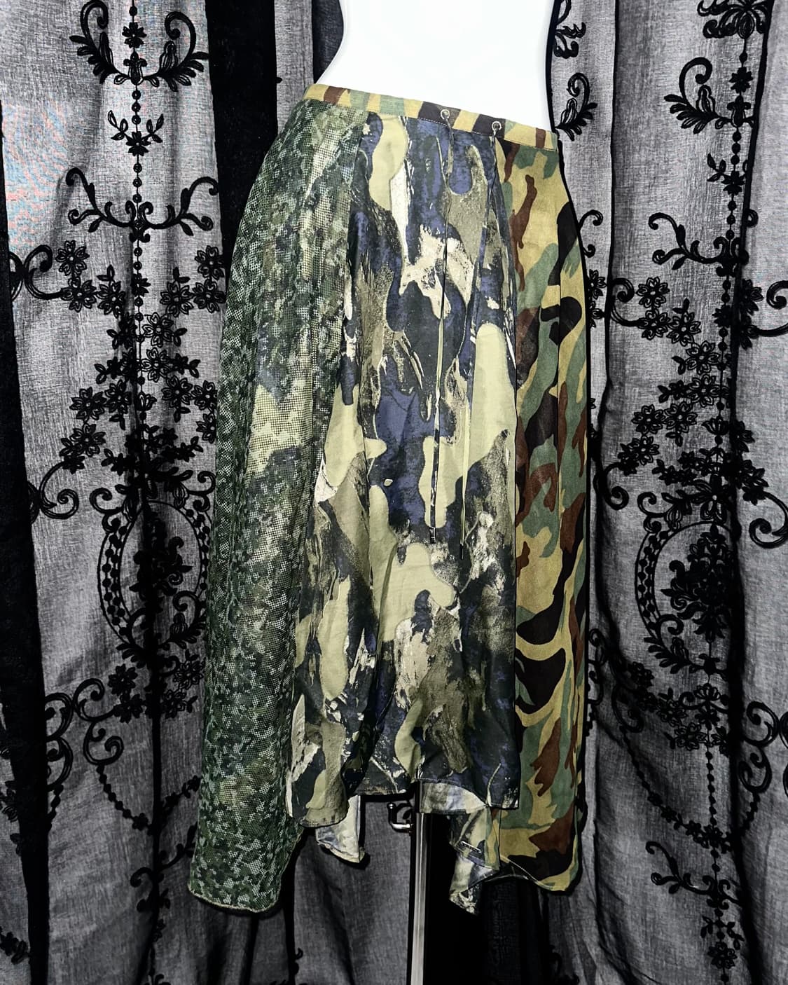 camouflage patchwork flare skirt 상품이미지2