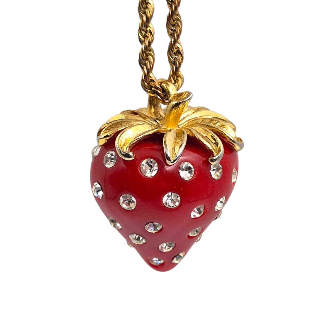 90s 미국 케네스제이 빅 딸기 스톤 목걸이 상품이미지5