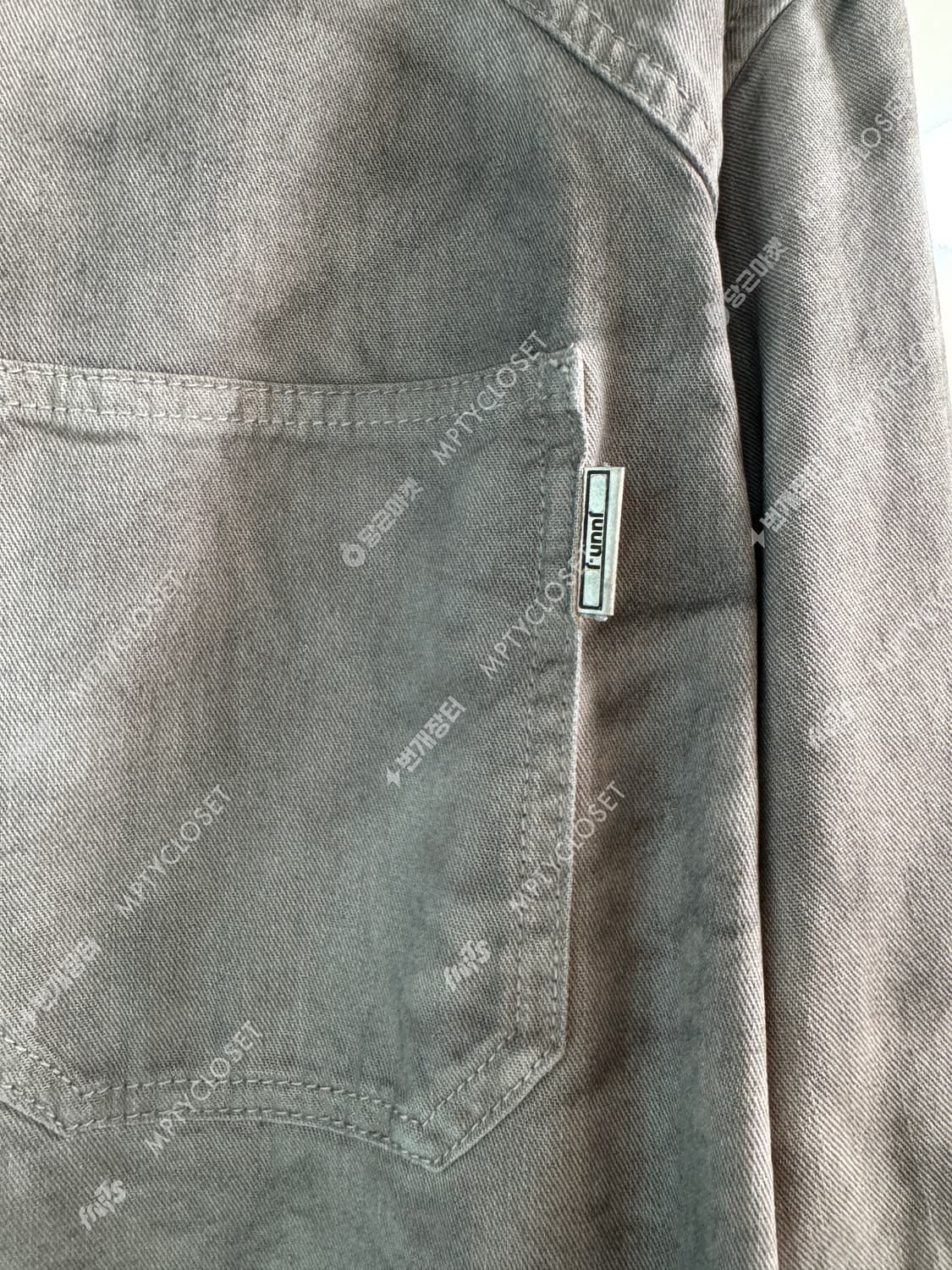 [46] 준지 25fW 페인티드 데님 셔츠 베이지 상품이미지5