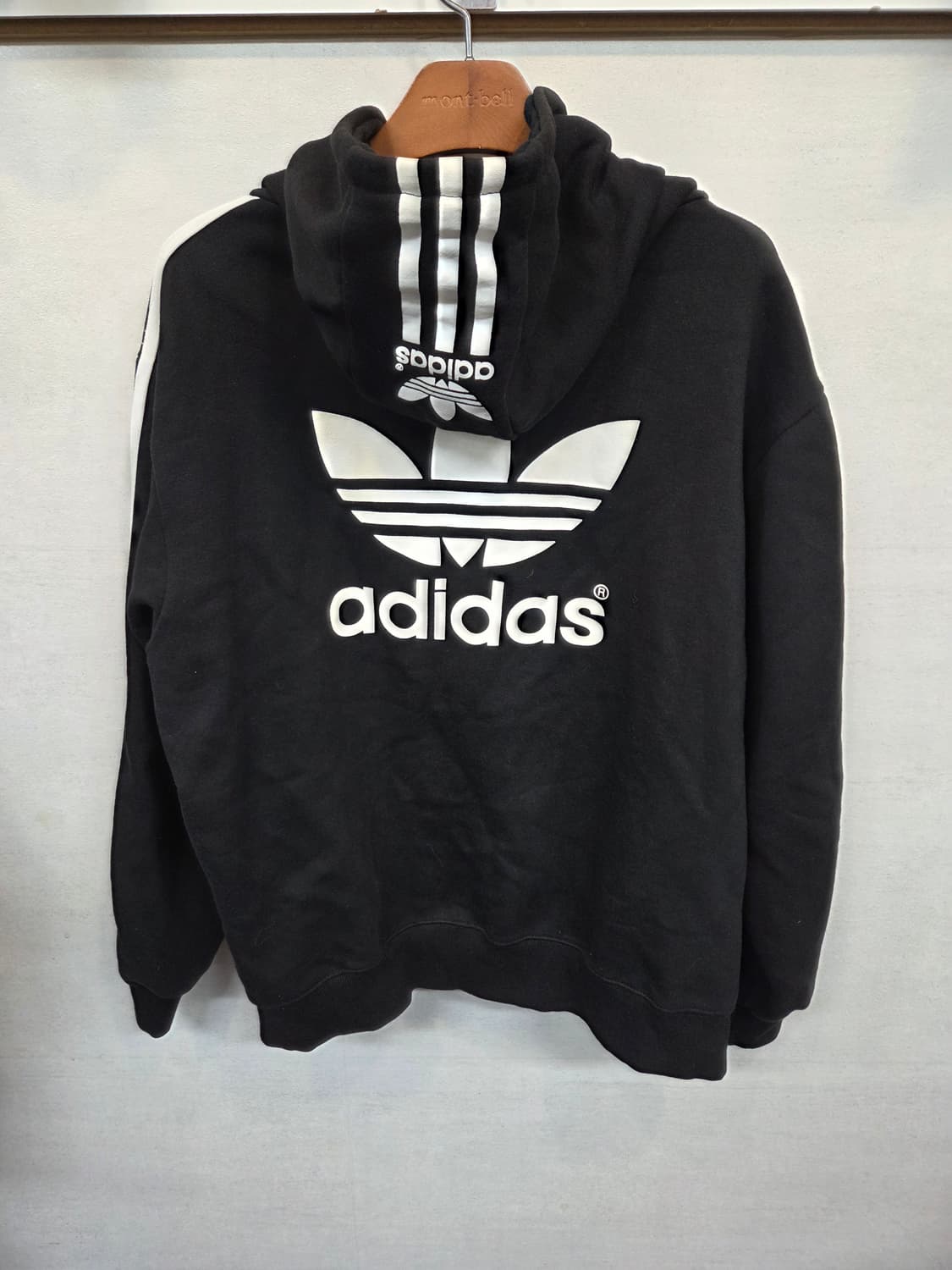 아디다스 올드스쿨 빅트레포일 삼선 기모 후드집업 대략 L 오버핏 상품이미지2