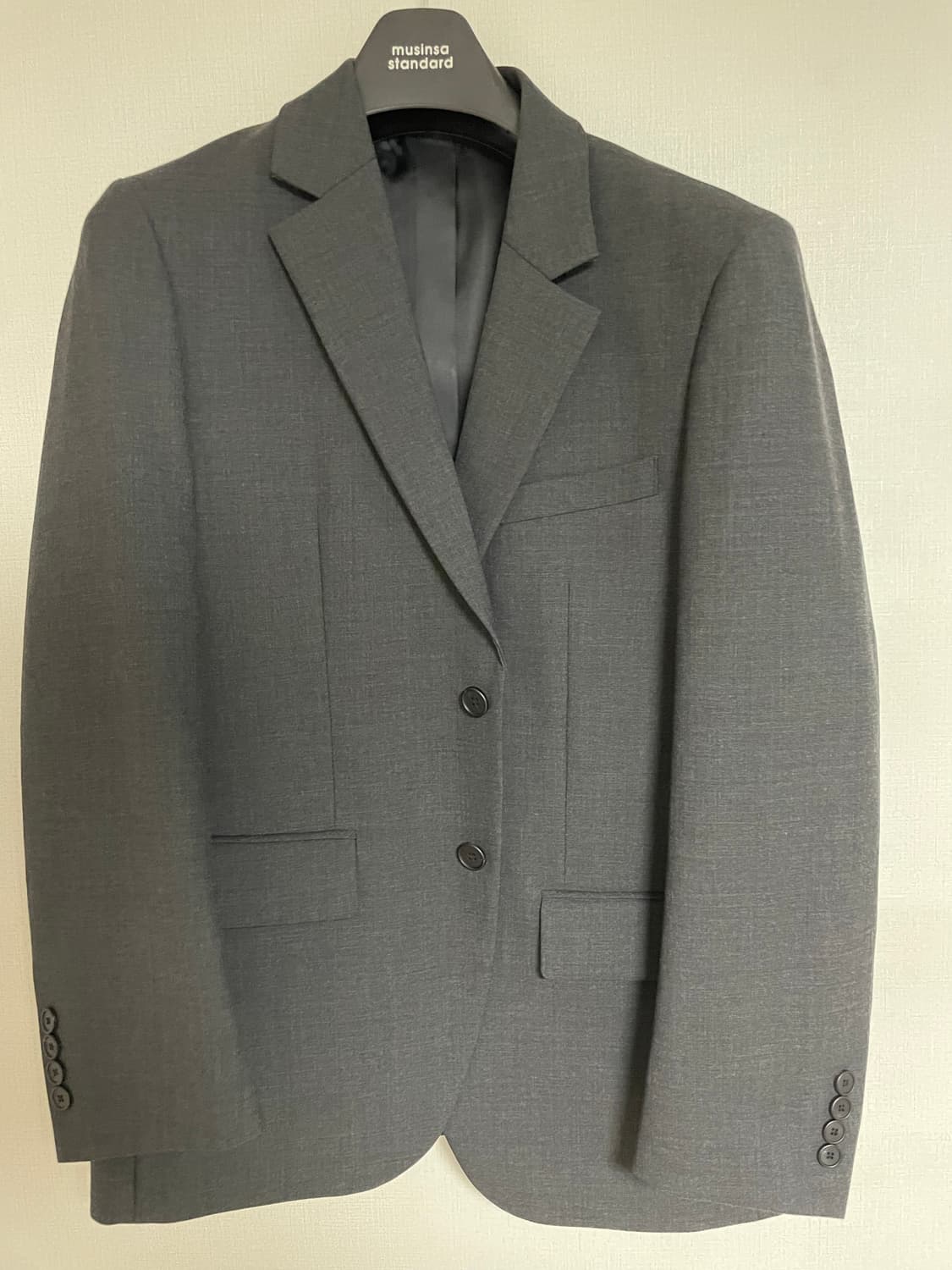 무탠다드 울 차콜 그레이 블레이저 m 상품이미지2