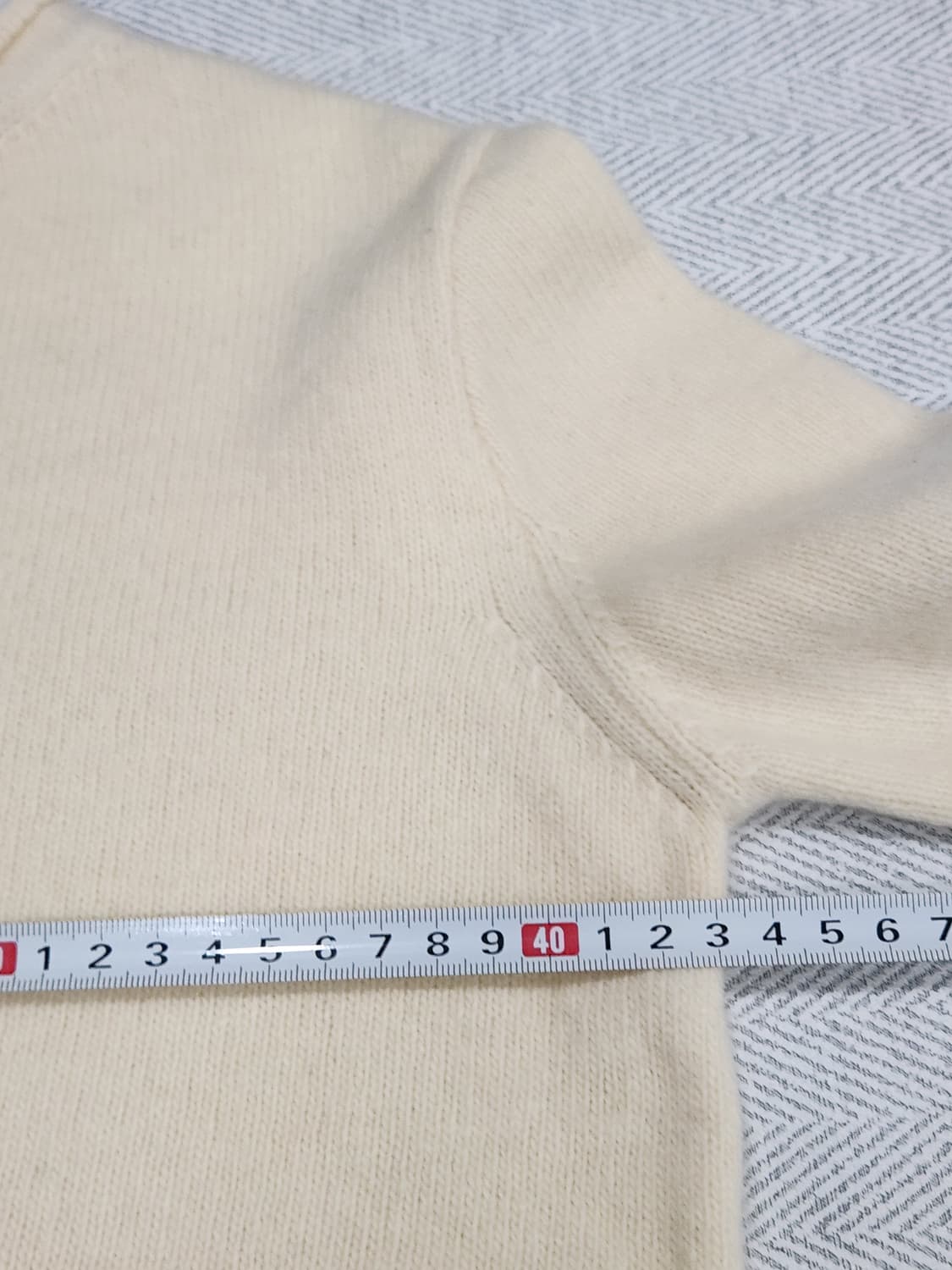 [F] 아이보리 반팔 니트 여성 프리사이즈 상품이미지7
