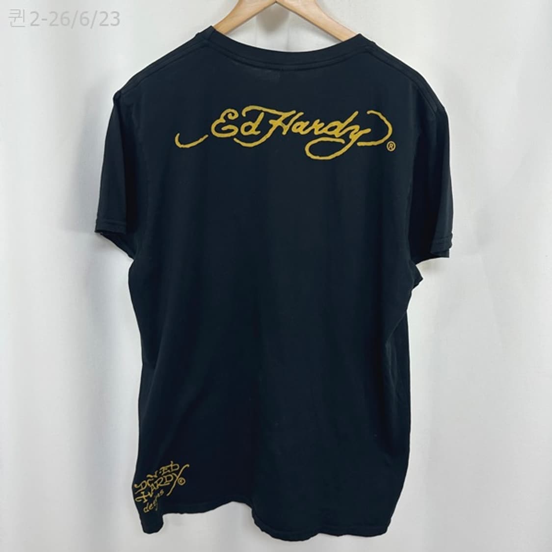 EDHARDY 에드하디 남자 스판 반팔티 검정 XXL  상품이미지7