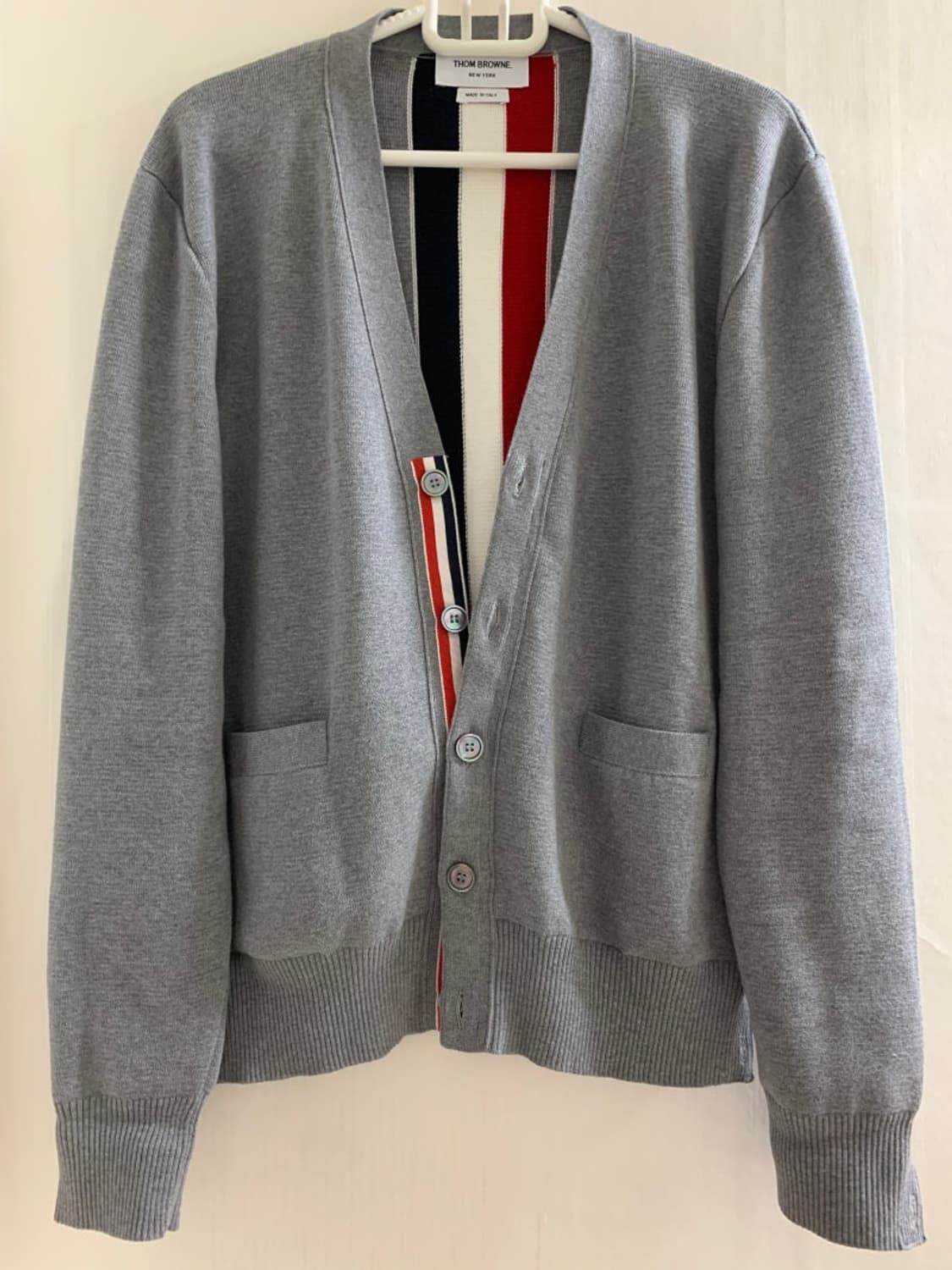 톰브라운 RWB 스트라이프 밀라노 스티치 울 남성 가디건 상품이미지2