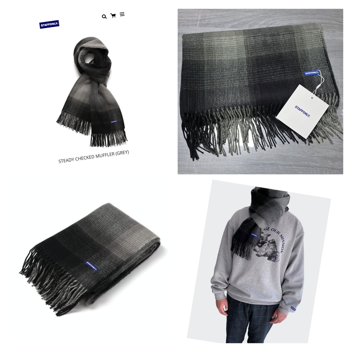 (새상품) 스텝온리 STEADY CHECKED MUFFLER  상품이미지1