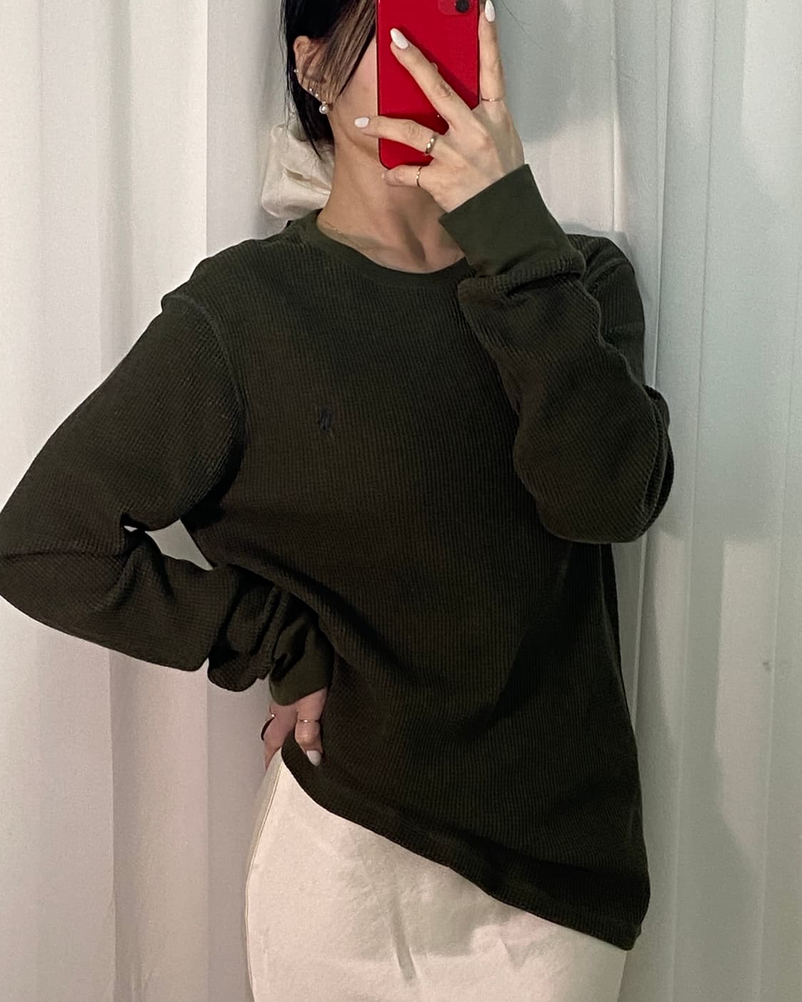 폴로 카키 와플 니트  상품이미지2