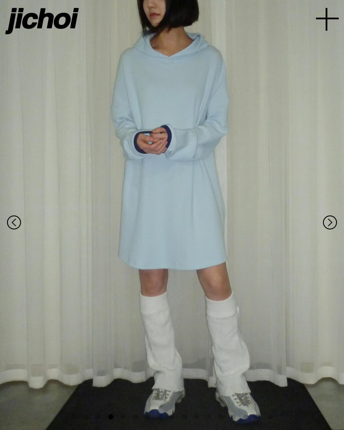 Jichoi RIBBED HOODIE (PALE BLUE) 상품이미지3