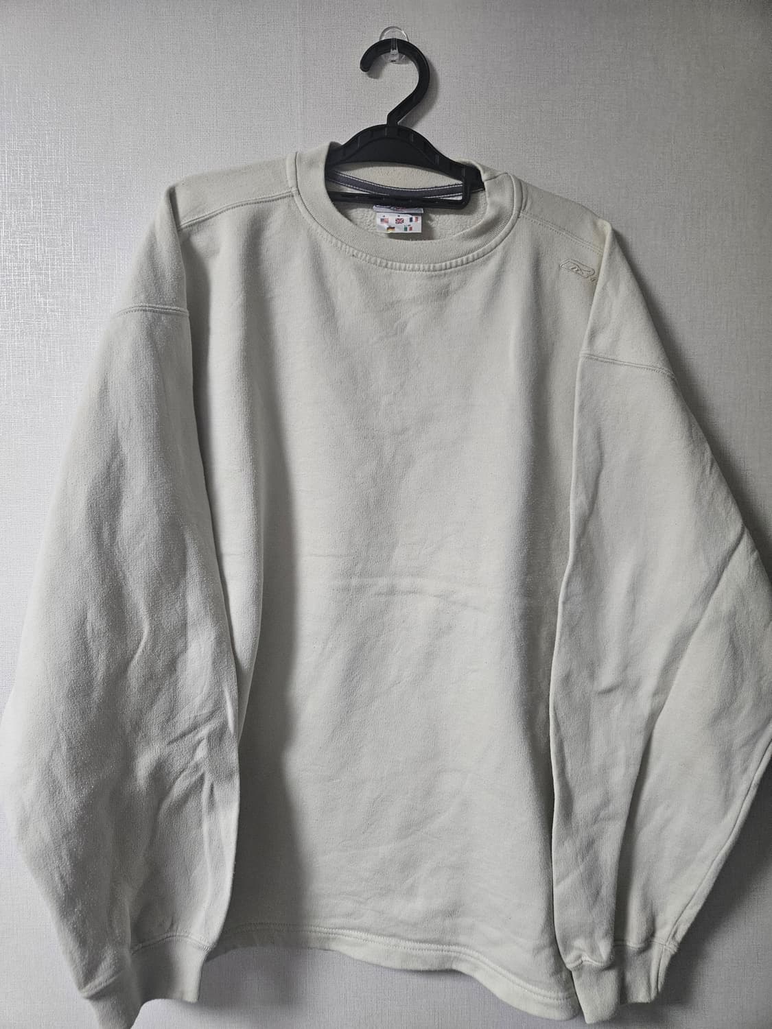 리복 베이지 맨투맨 L 상품이미지1