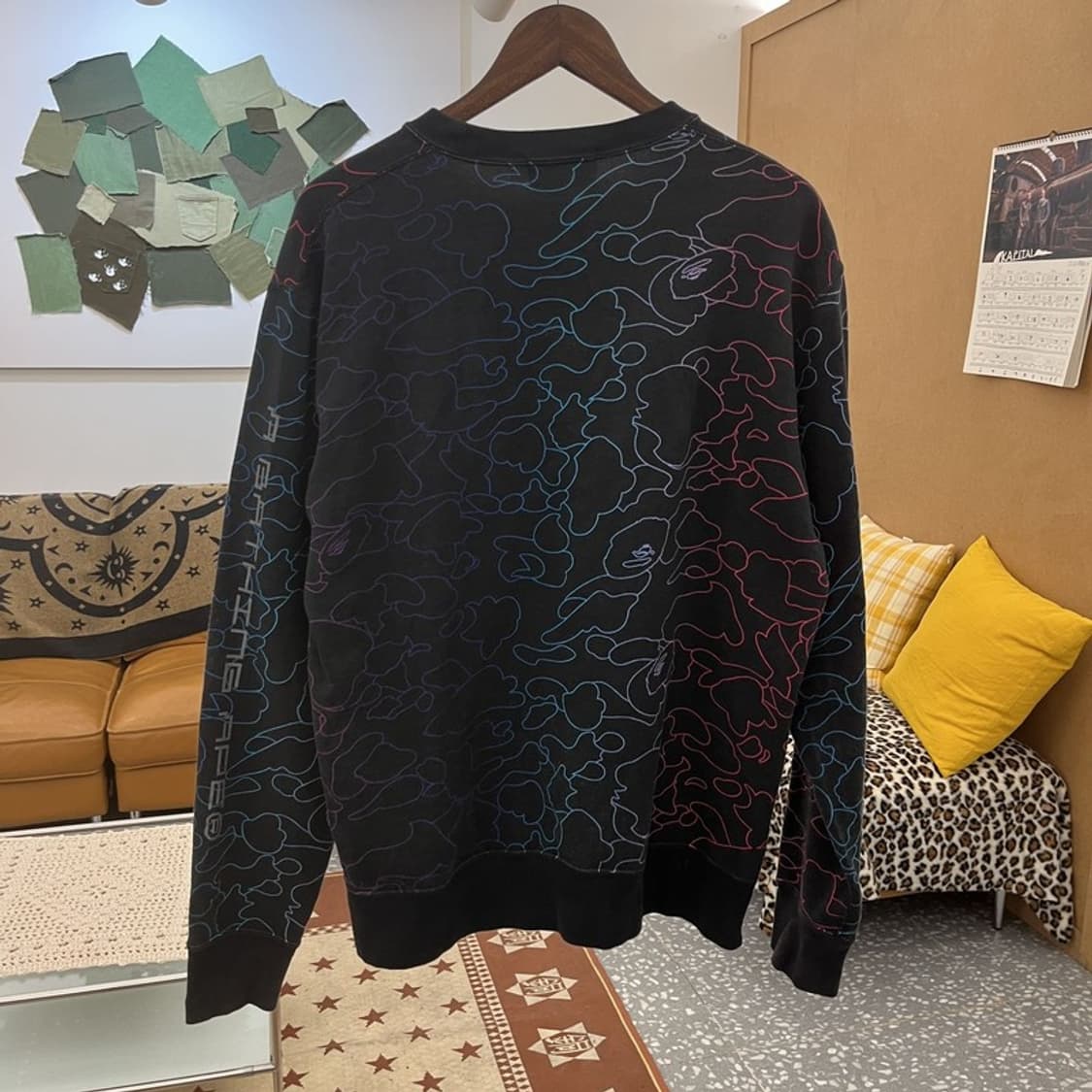 베이프 AAPE 스트릿 펑크 사이드지퍼 레인보우 맨투맨 XL C09867 상품이미지4