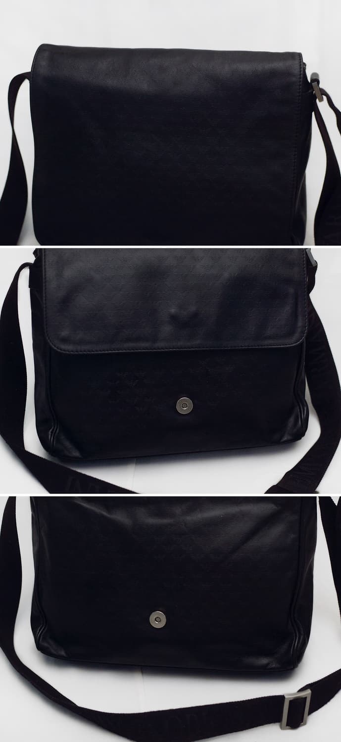 아르마니 (EA) 모노그램 비텔로 카프스킨 레더 플랩 메신저백 상품이미지5