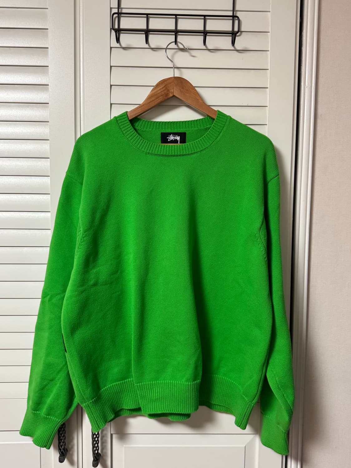 스투시 벤트 크라운 니트 라임 XL 상품이미지2