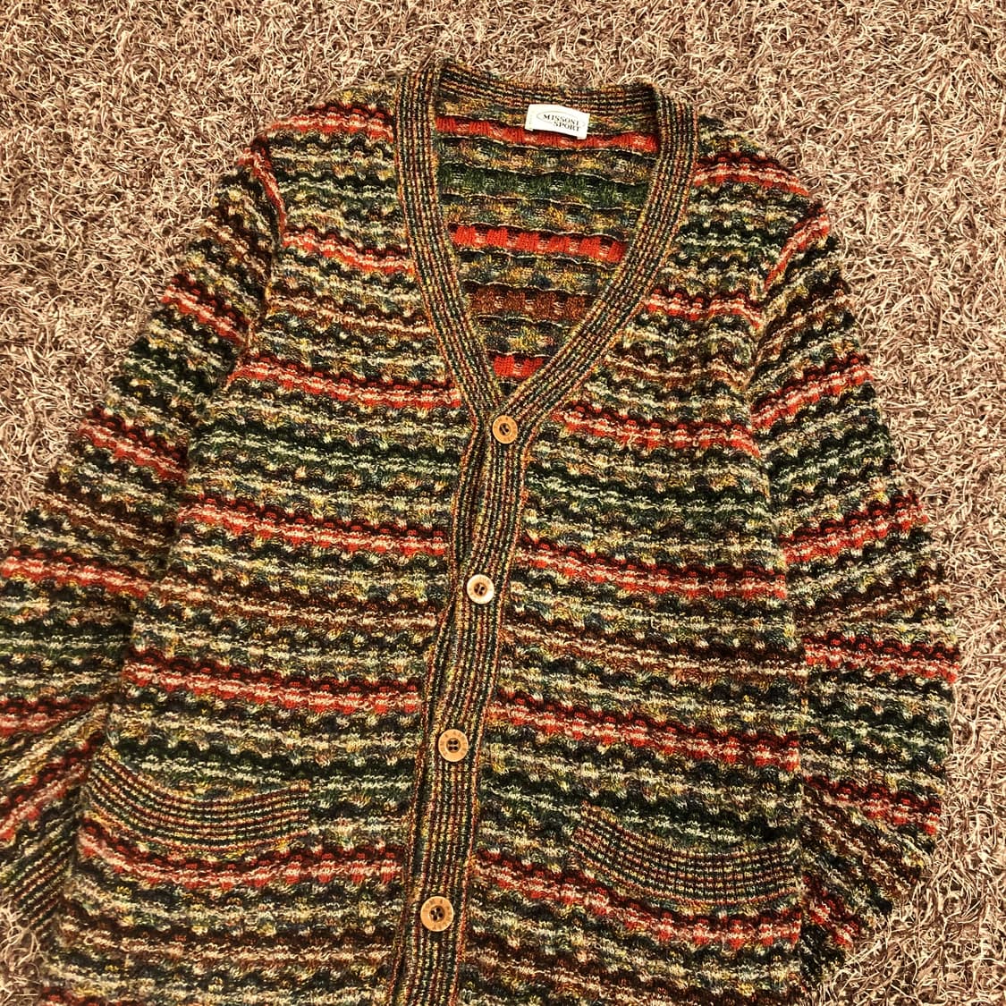 미쏘니 울 패턴 가디건 상품이미지2