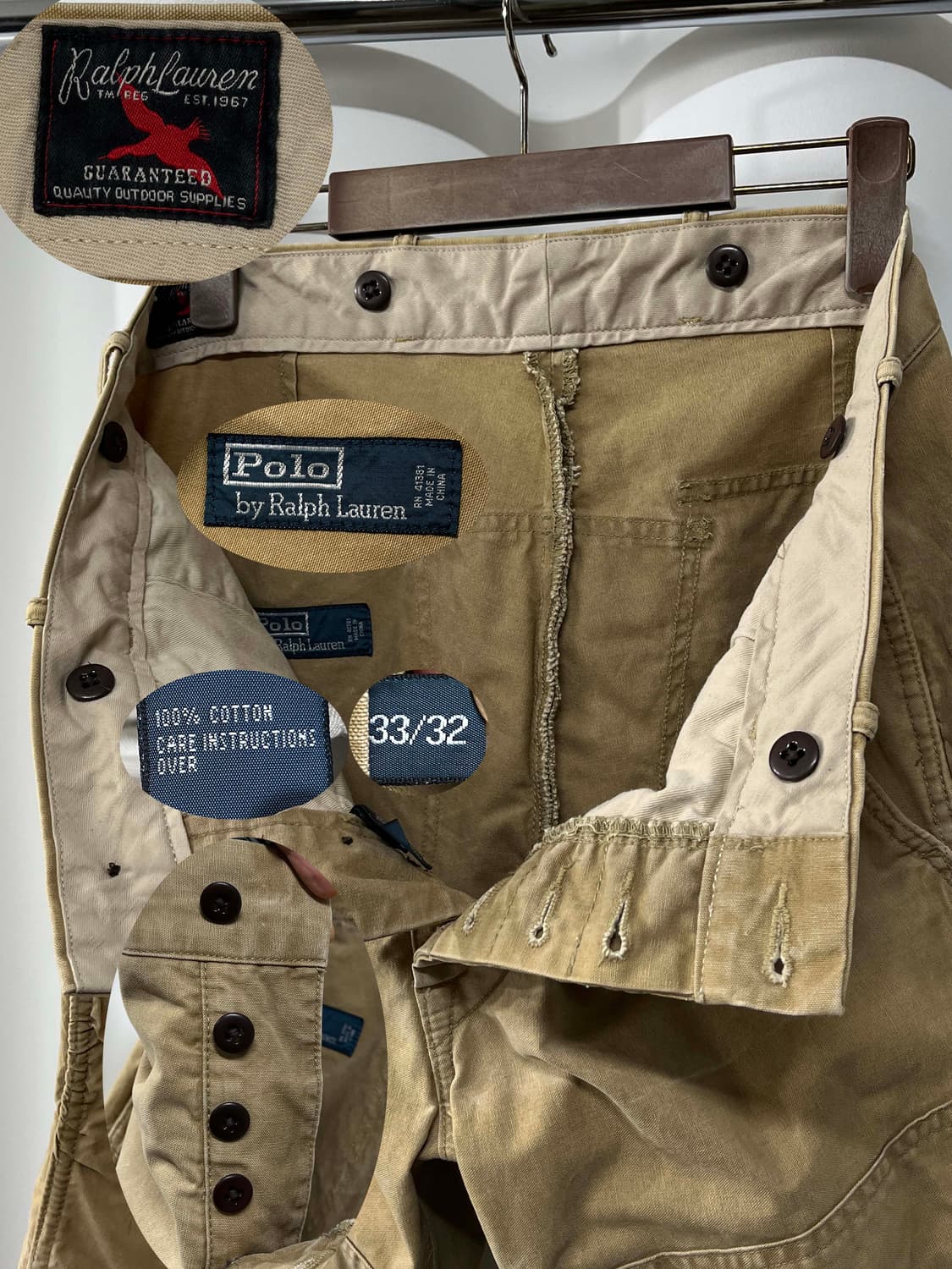 폴로 랄프로렌 덕캔버스 서스펜더 워시드 헌팅 더블니 팬츠 상품이미지3