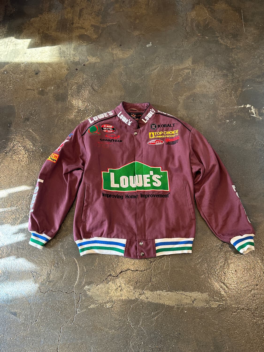 빈티지 로웨스 Lowe's 레이싱 자켓 버건디 L 상품이미지1