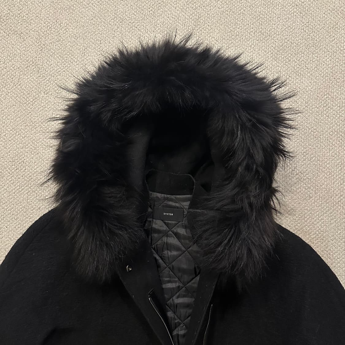 시스템 SYSTEM 라쿤 퍼 트리밍 울 자켓 상품이미지7