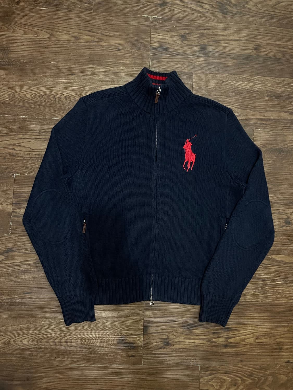 폴로 랄프로렌 빅포니 풀집 스웨터 니트 집업 네이비 상품이미지4