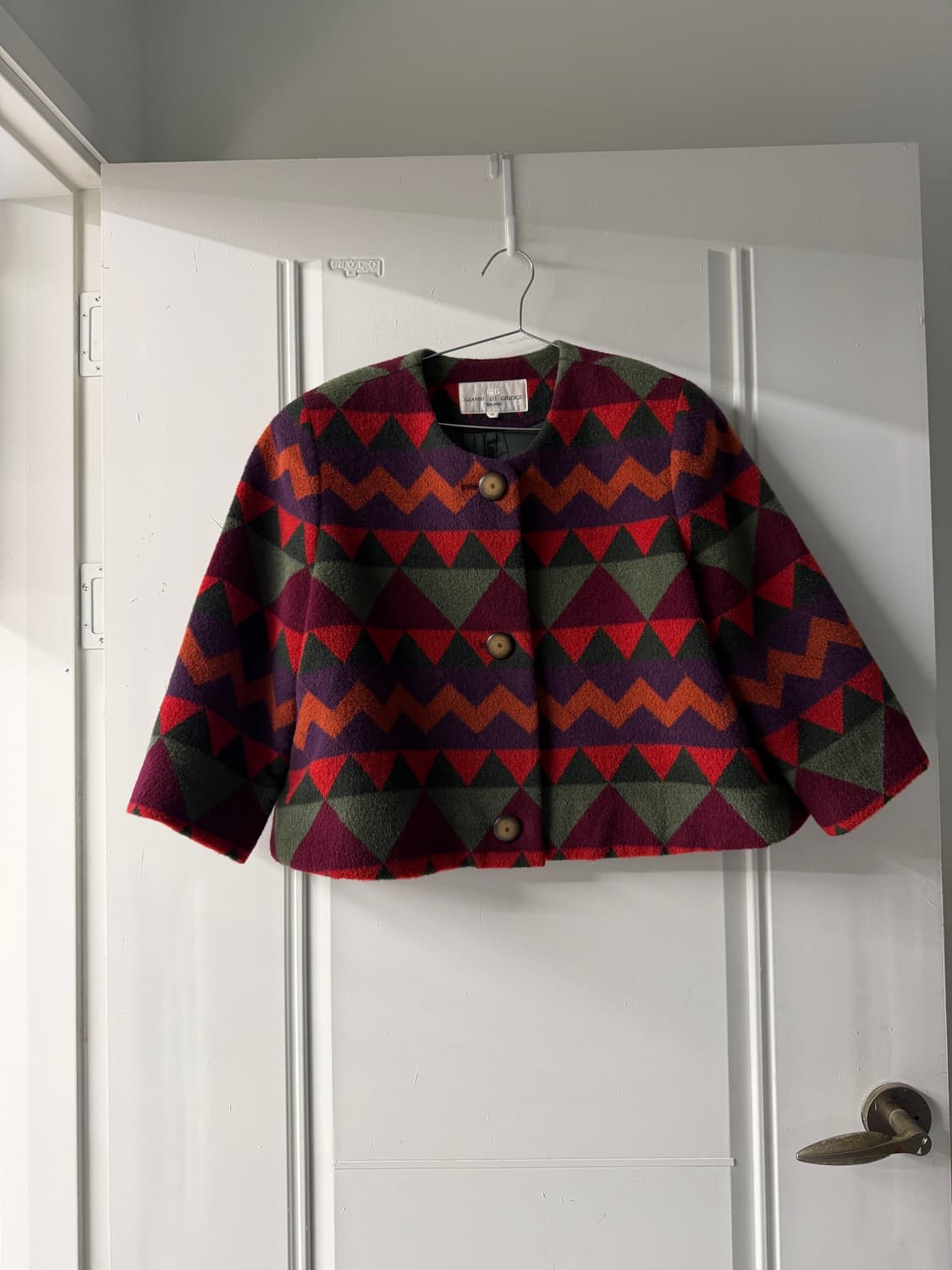 일본빈티지 모리 패턴 울 코트자켓 상품이미지6