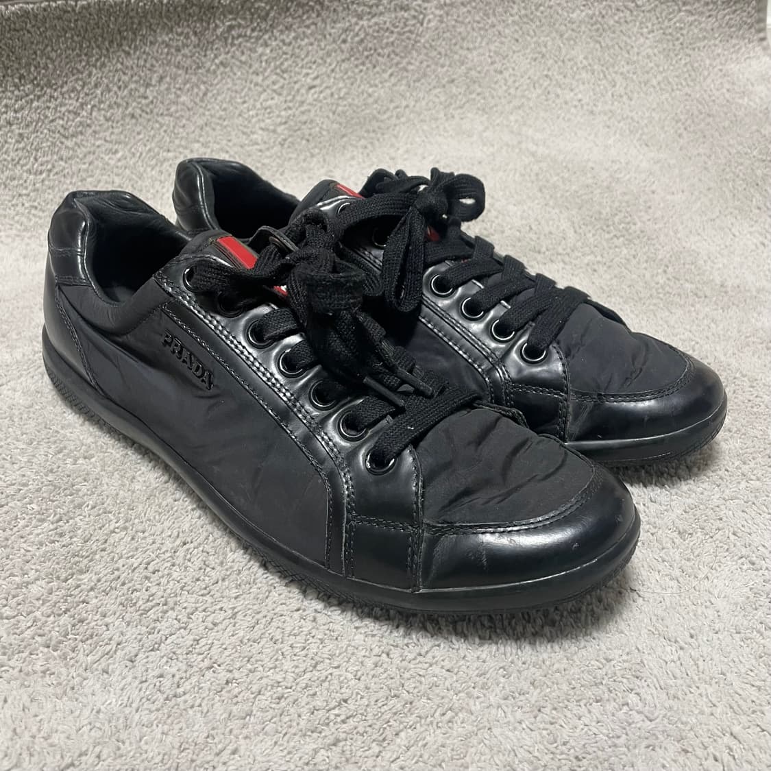 270) 프라다 스포츠 레더 나일론 트레이너 스니커즈 상품이미지4