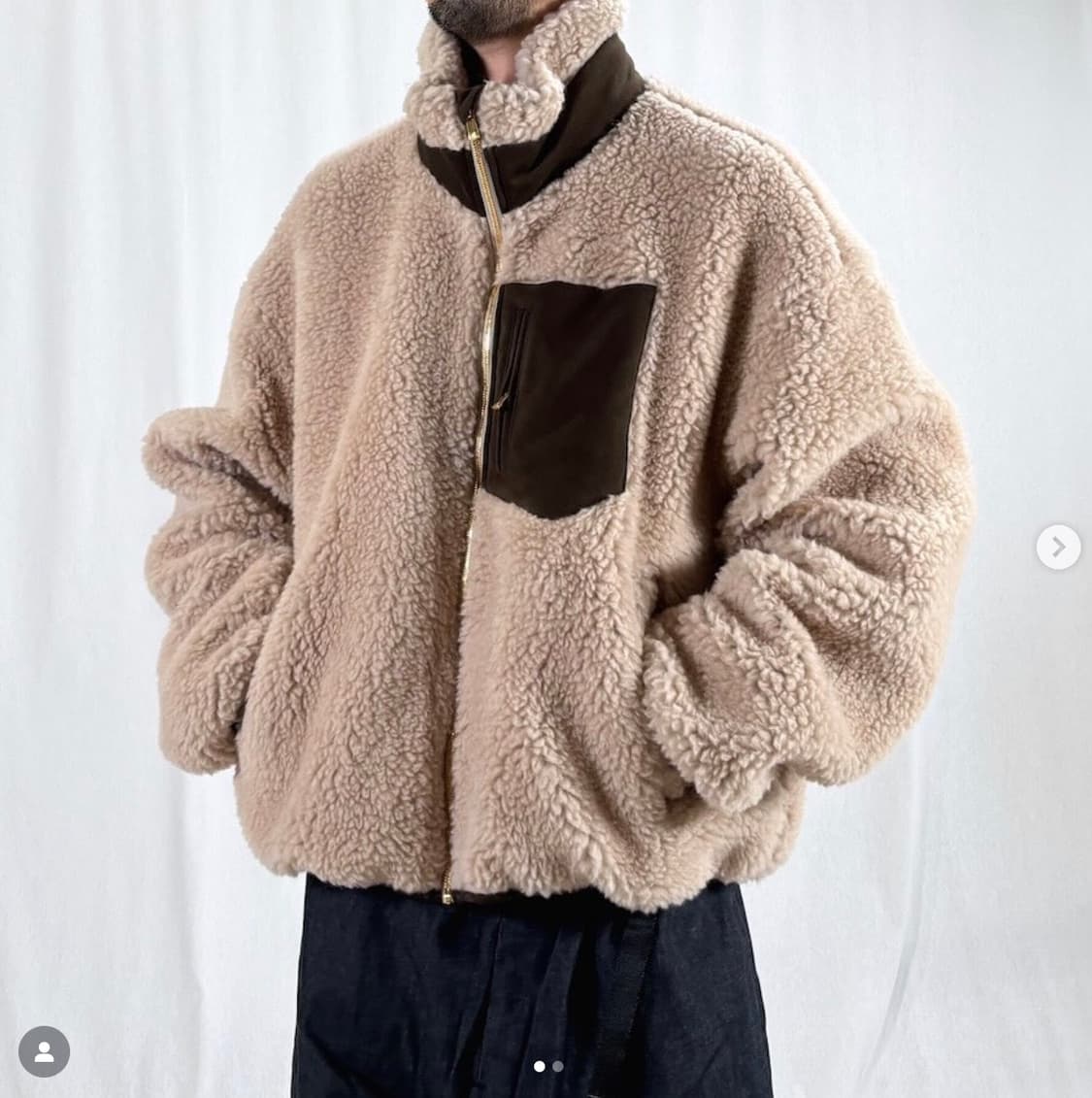24fw 후미토 간류 보아 플리스 울 자켓 베이지 2사이즈 (후리스) 상품이미지6
