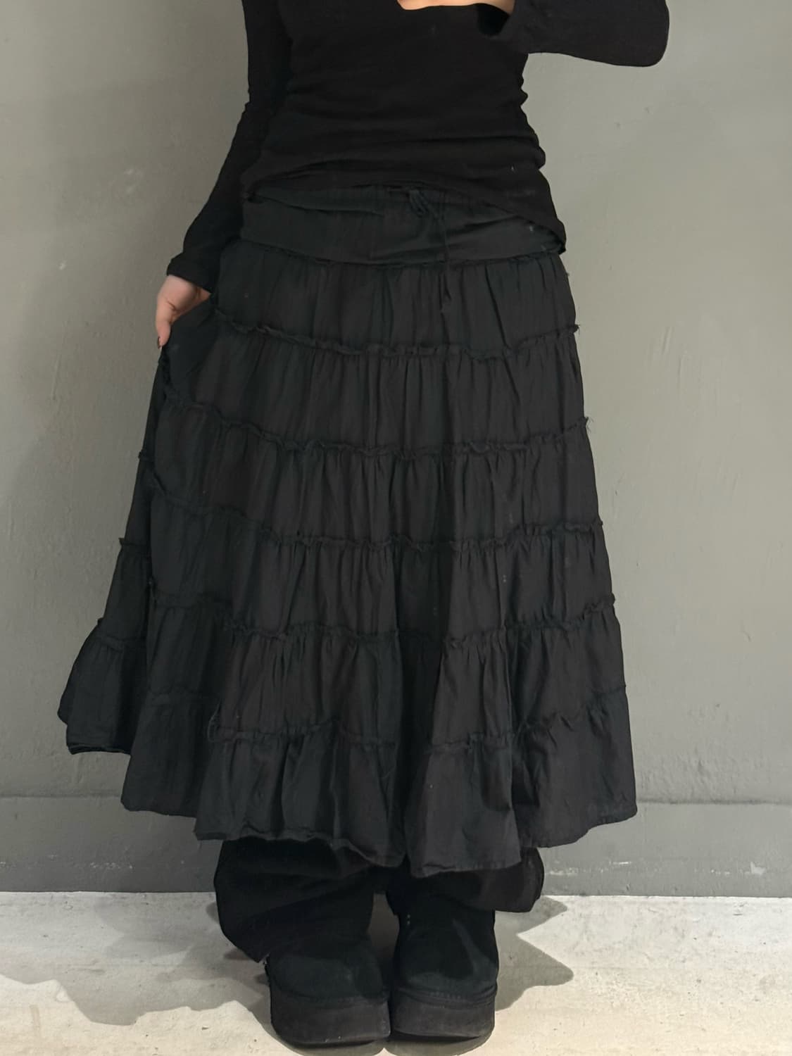 can-can frill detail long skirt 상품이미지2