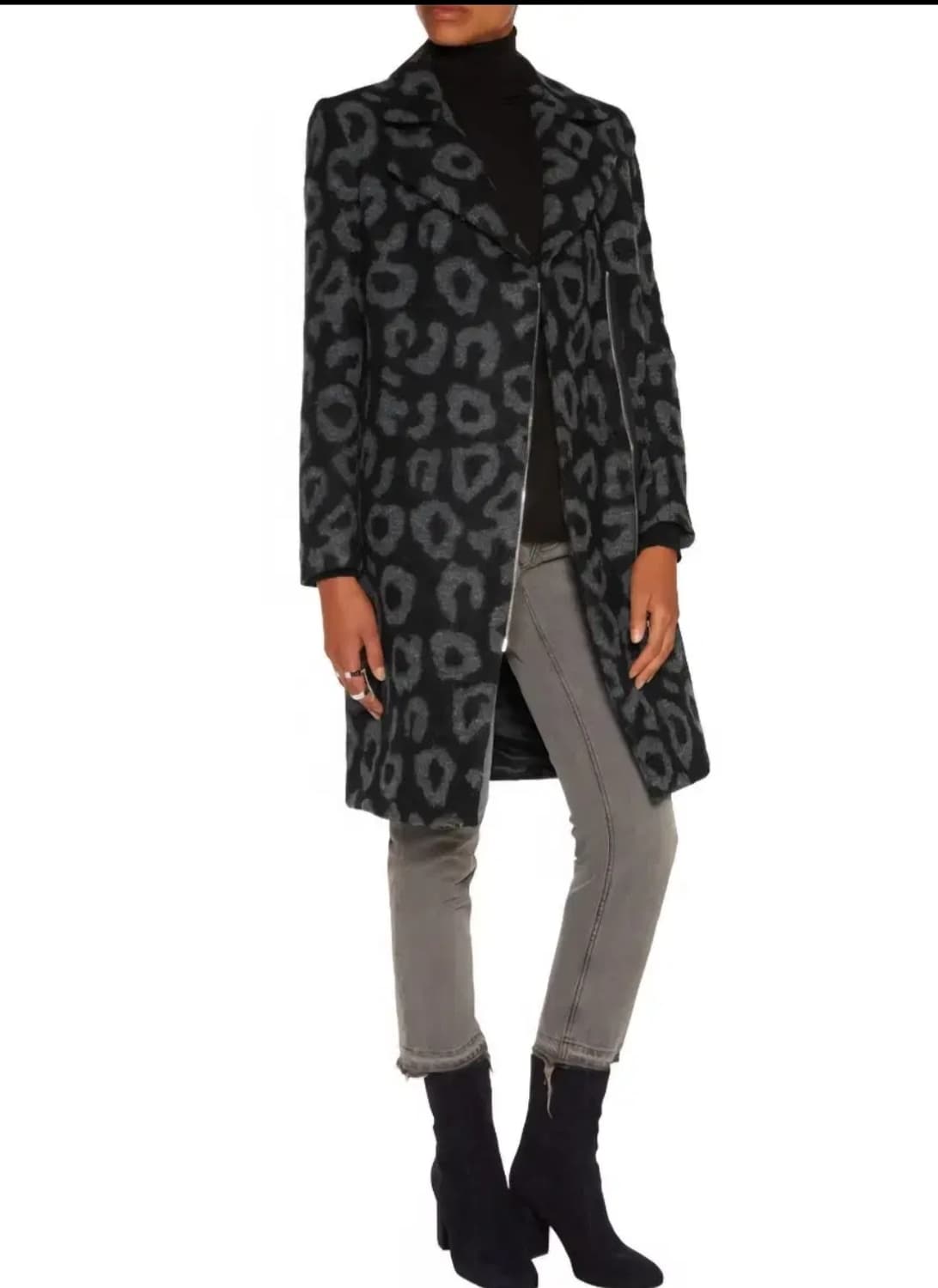 산드로 레오파드 울,모헤어 코트 M _ 여성 상품이미지1