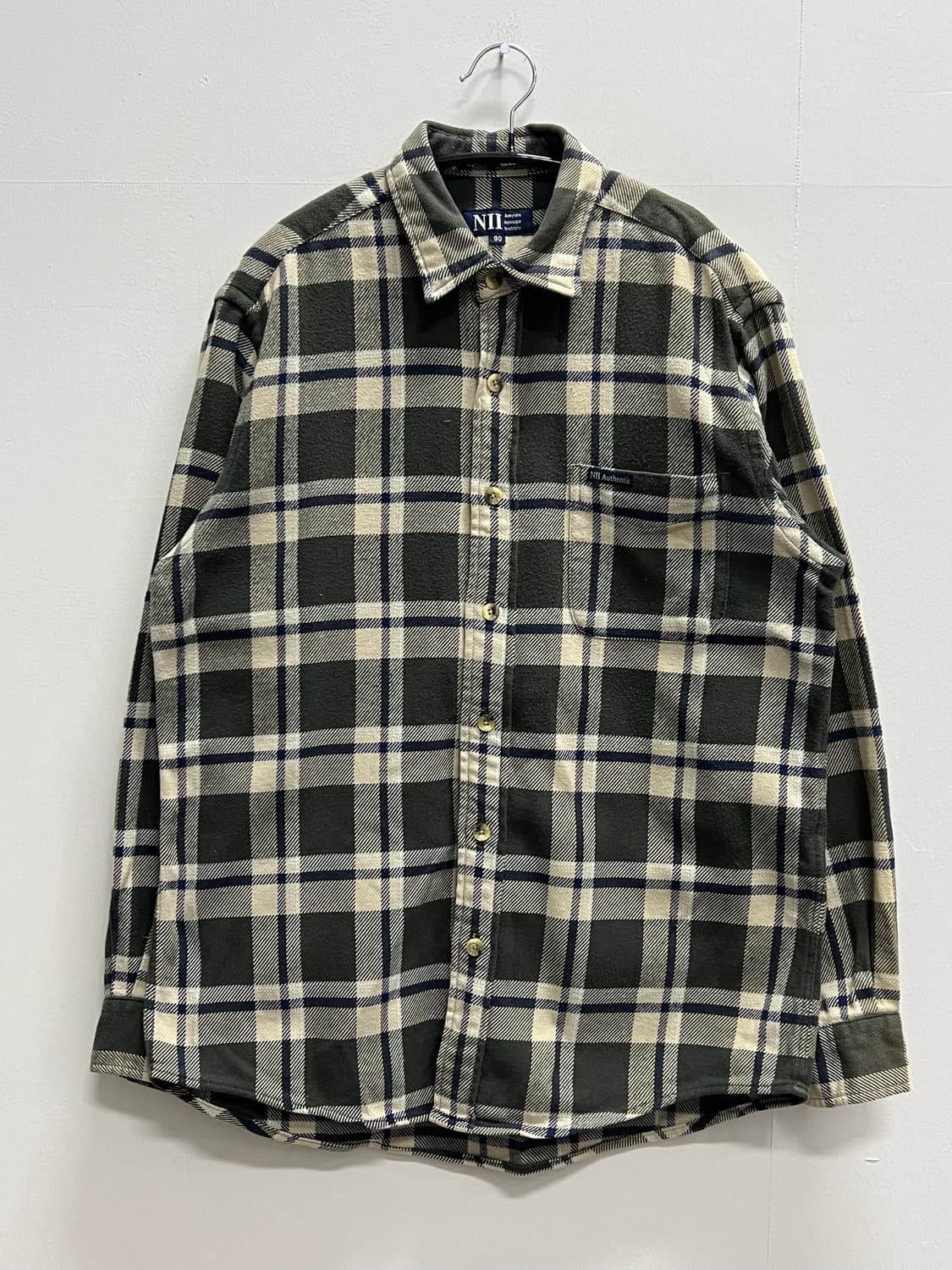 (90) NII 체크 셔츠 카키 상품이미지2