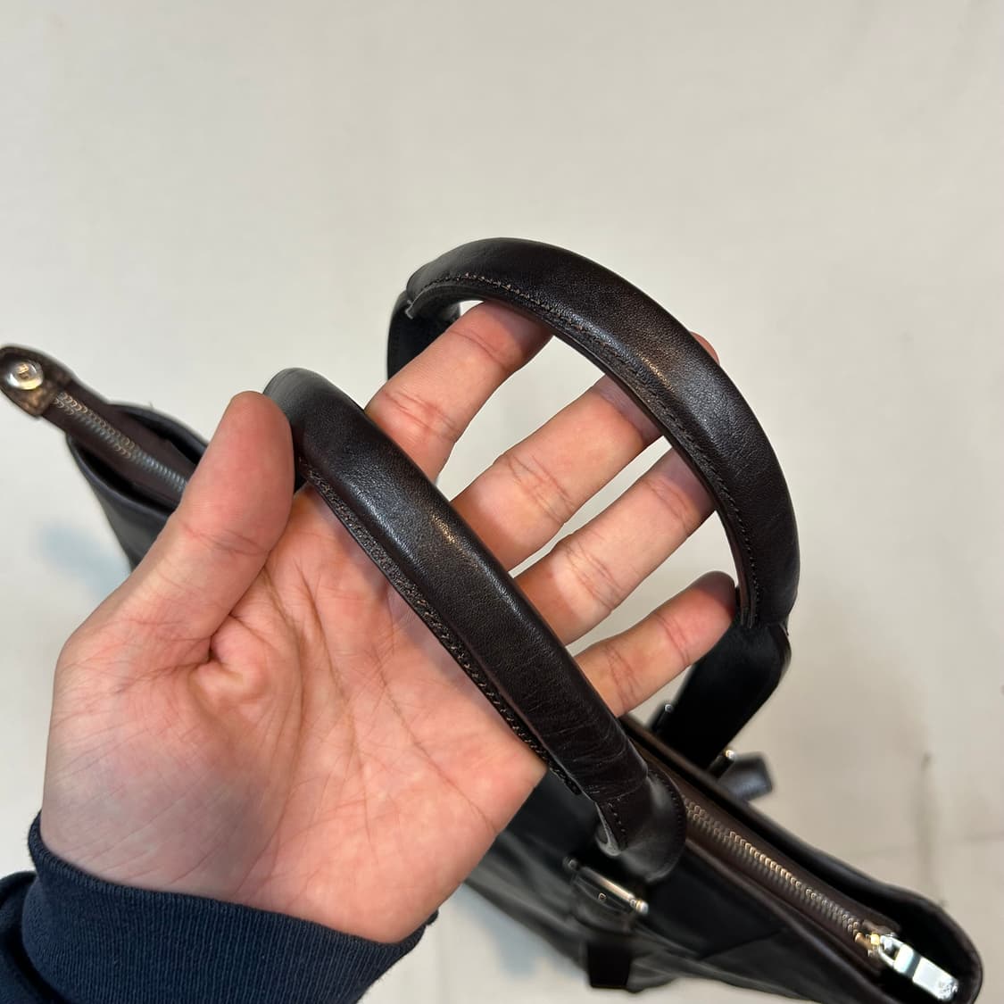 샘소나이트 딥브라운 소가죽 토트백 서류가방 브리프케이스 상품이미지7