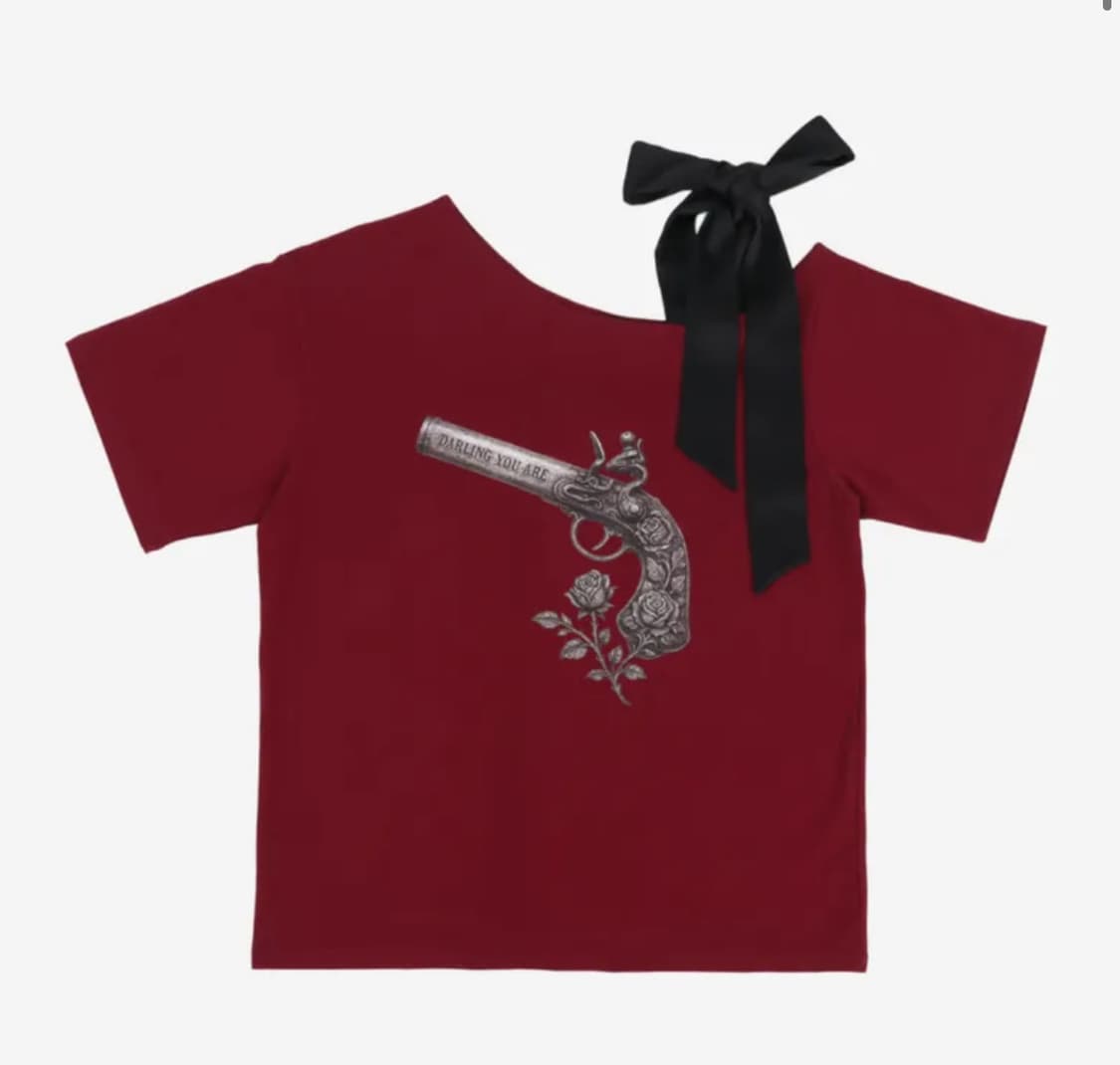 달링유어배드 RIBBON ROSE PISTOL TEE  상품이미지1