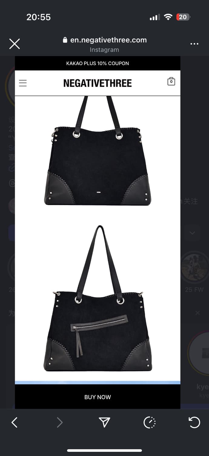 negativethree 투웨이 스웨이드 백  새상품  상품이미지3